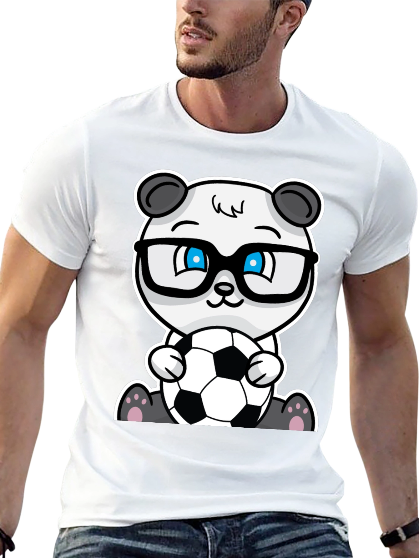 Panda Soccer T-Shirt - Black