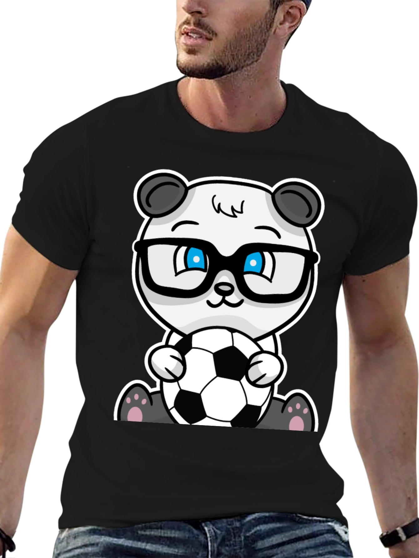 Panda Soccer T-Shirt - Black