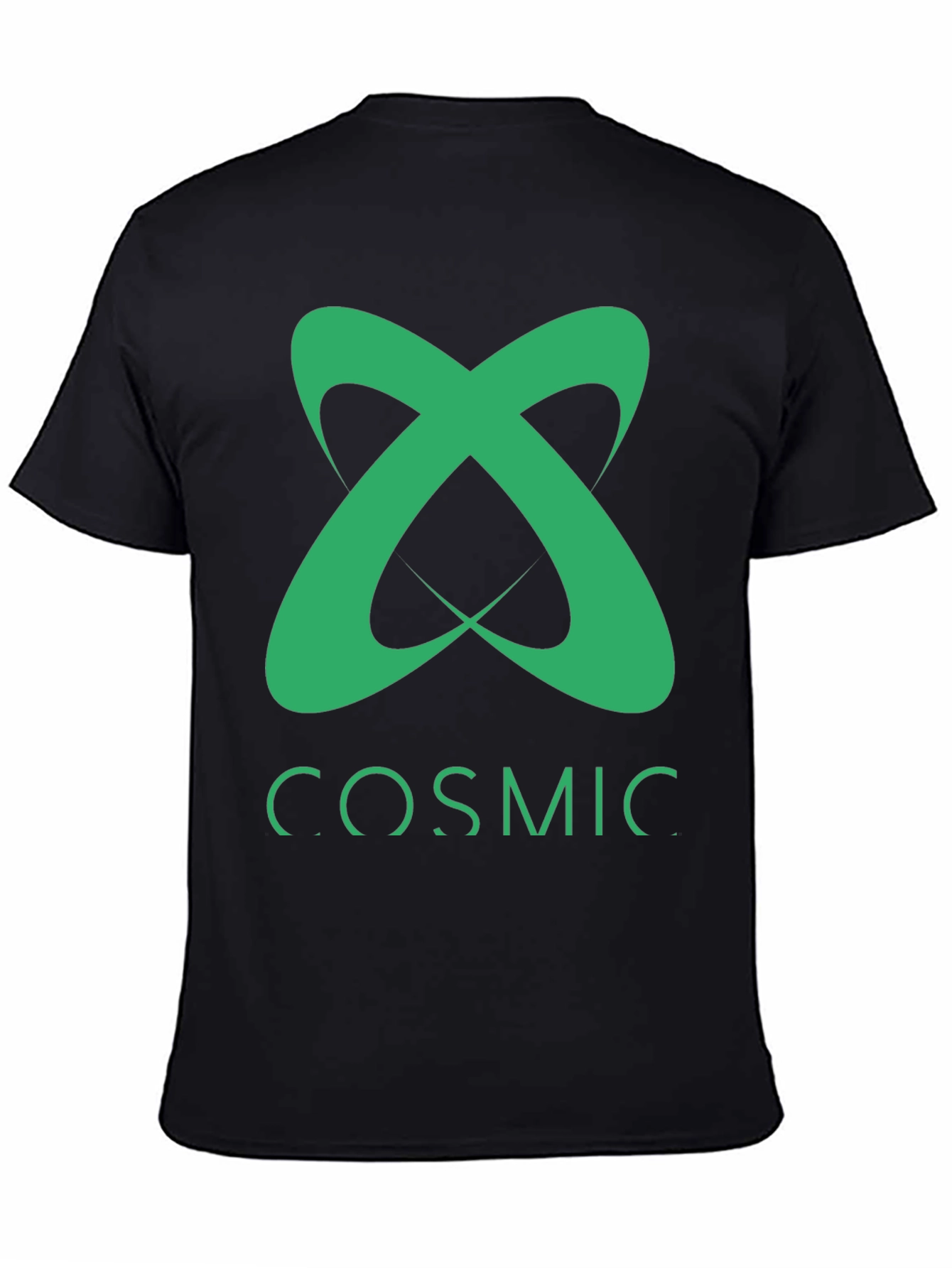 Cosmic Tee - Green Logo Graphic Black T-Shirt