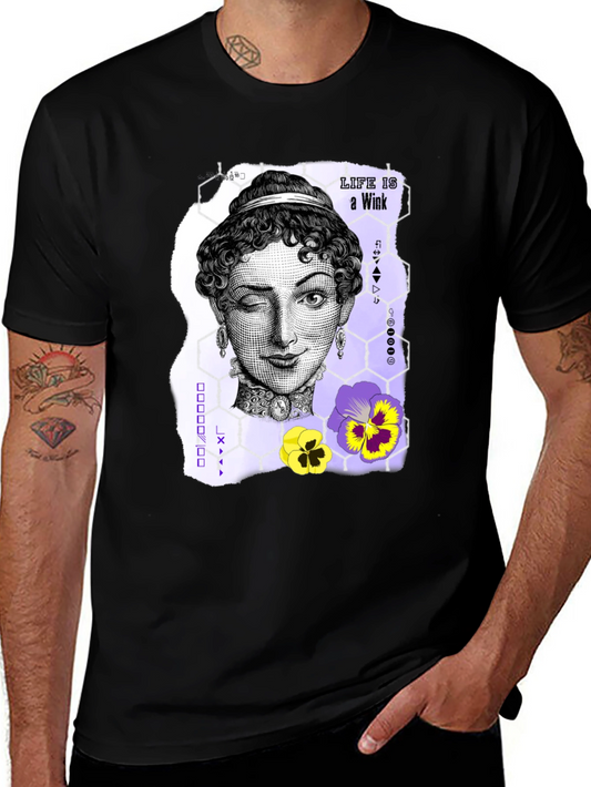 Life is a Wink Graphic T-Shirt - Unisex Black Tee