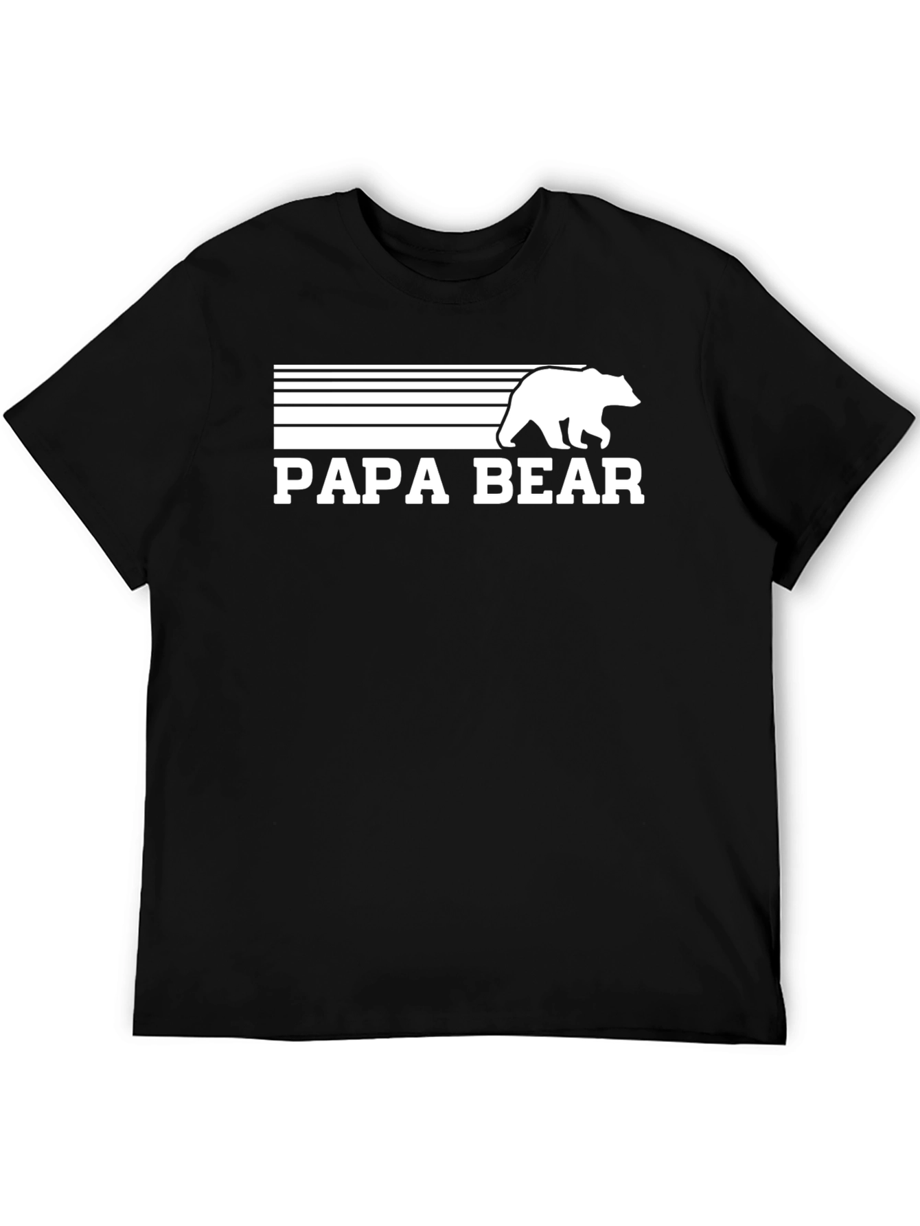 Papa Bear Graphic T-Shirt - Black Casual Dad Tee