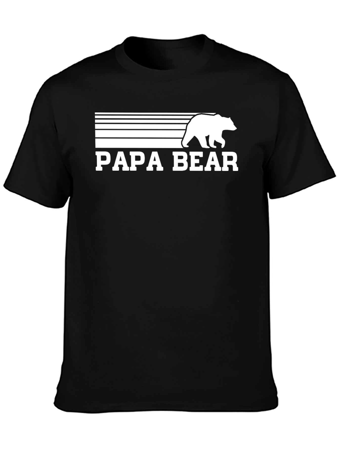 Papa Bear Graphic T-Shirt - Black Casual Dad Tee