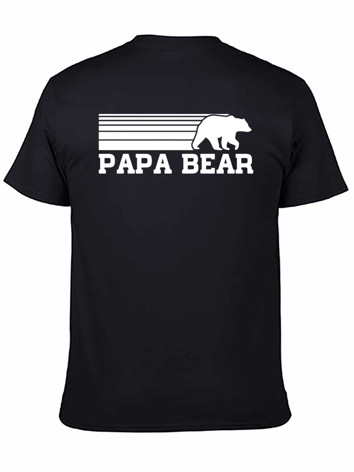 Papa Bear Graphic T-Shirt - Black Casual Dad Tee