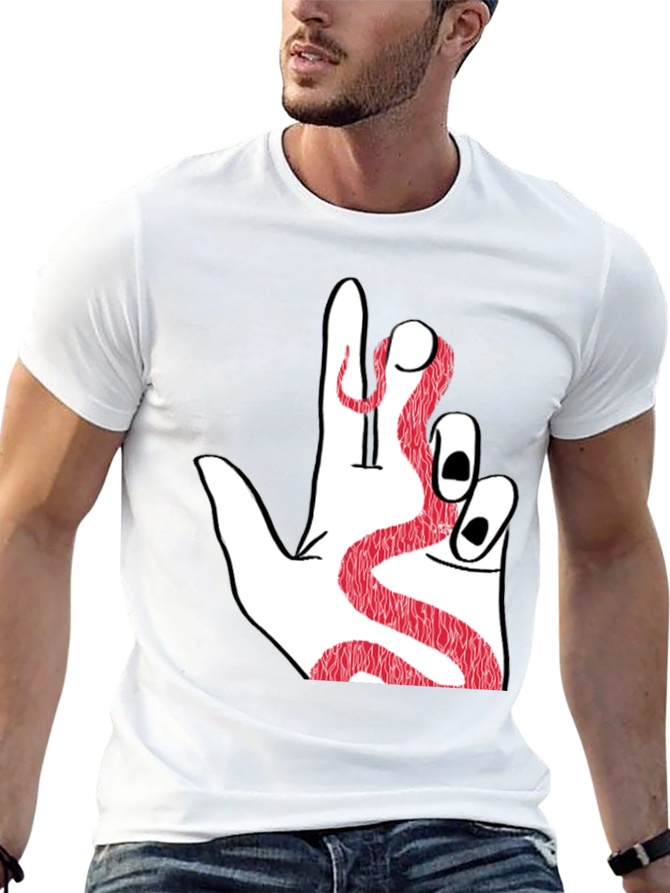 Snake Hand Graphic Tee - Black