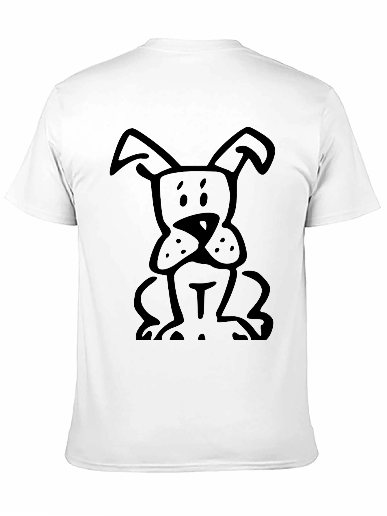 Dog Graphic Tee - Black Cotton Casual Shirt