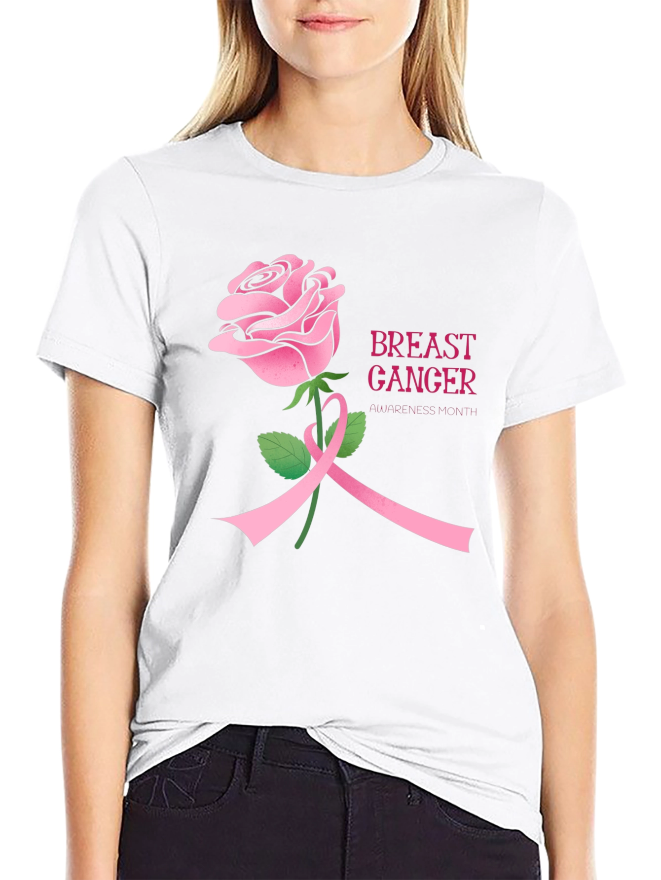 Breast Cancer Awareness Rose T-Shirt