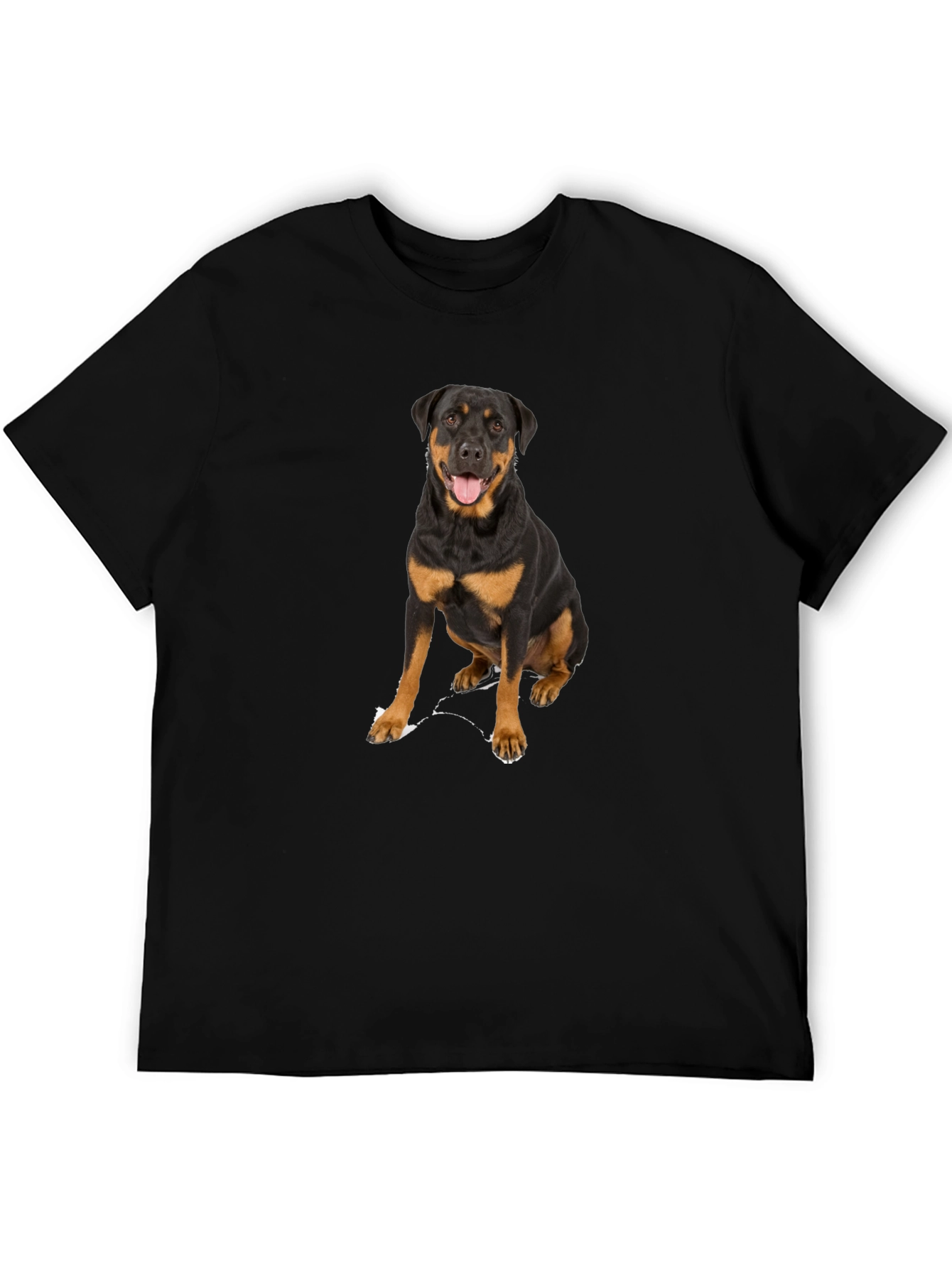 Rottweiler Dog Graphic T-Shirt - Black Cotton Tee