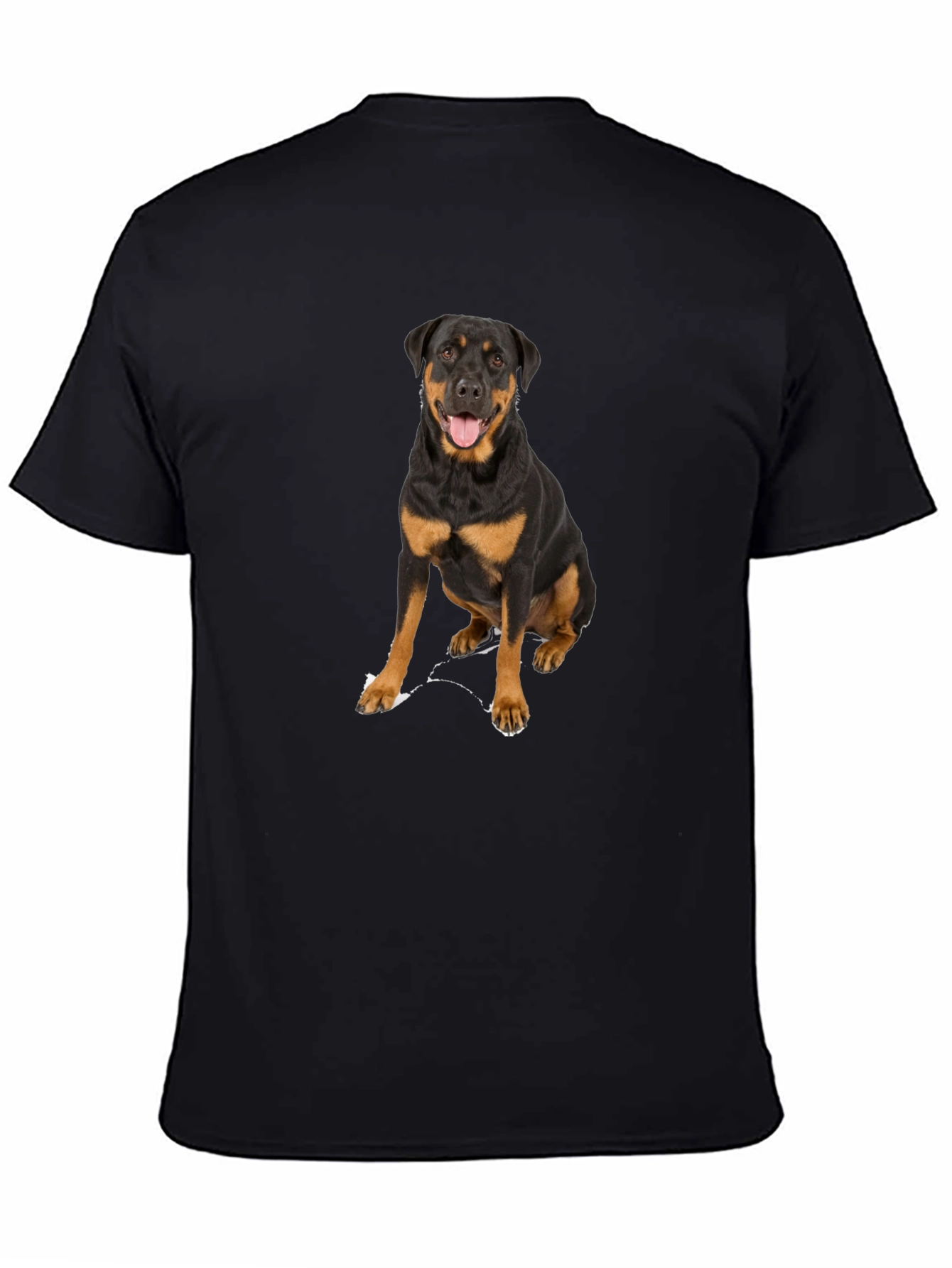 Rottweiler Dog Graphic T-Shirt - Black Cotton Tee
