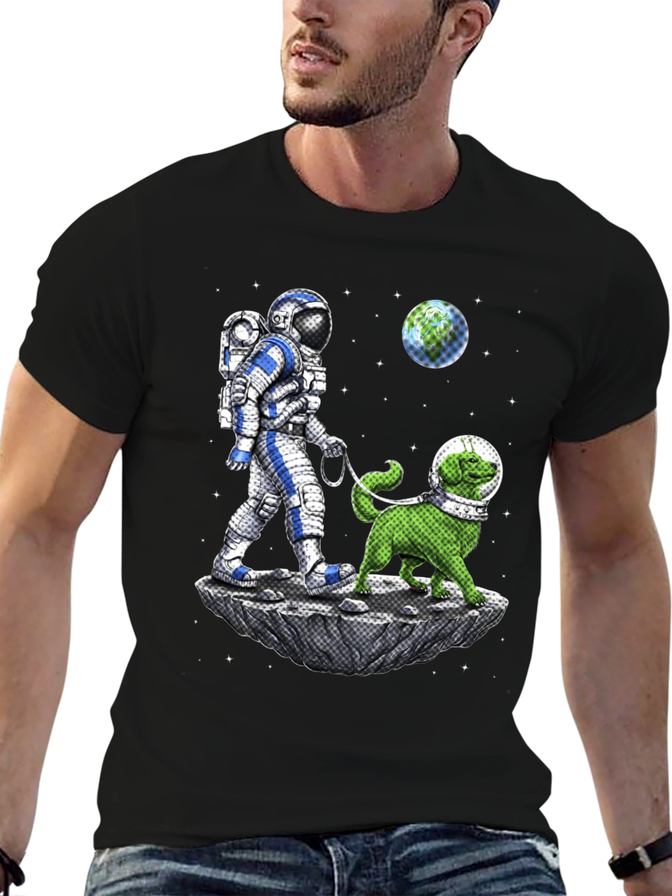 Astronaut & Dog T-Shirt - Space Adventure Tee