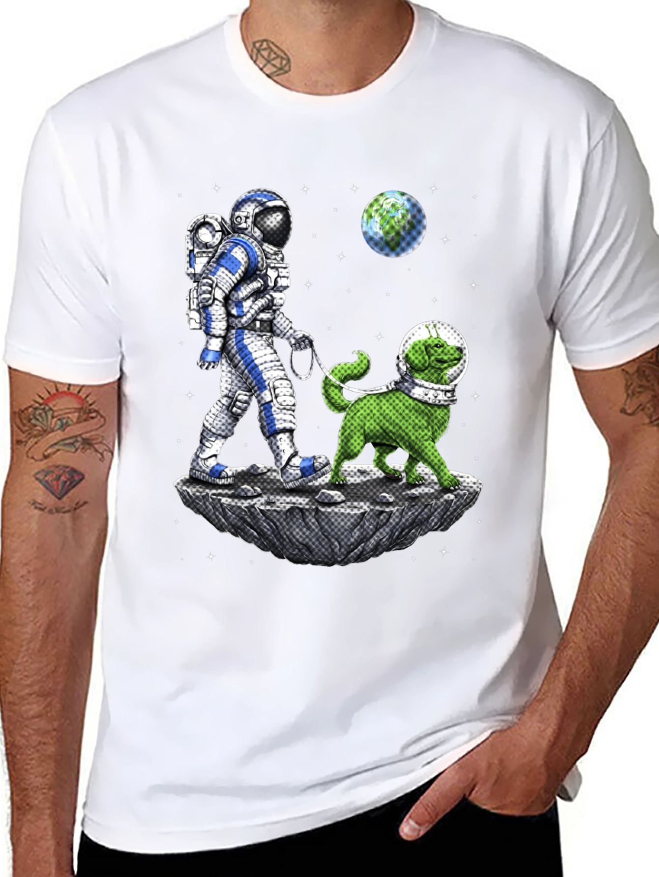 Astronaut & Dog T-Shirt - Space Adventure Tee