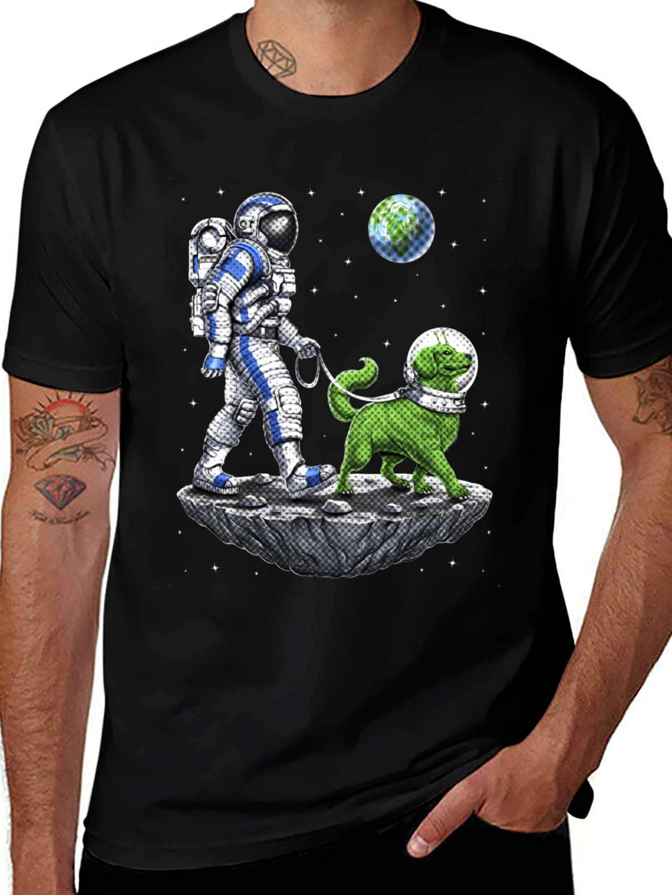 Astronaut & Dog T-Shirt - Space Adventure Tee
