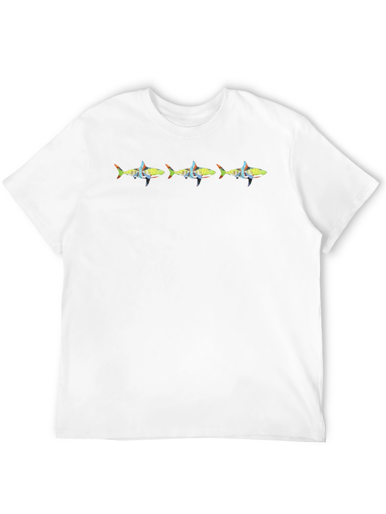 Mens Black T-Shirt with Fish Graphic