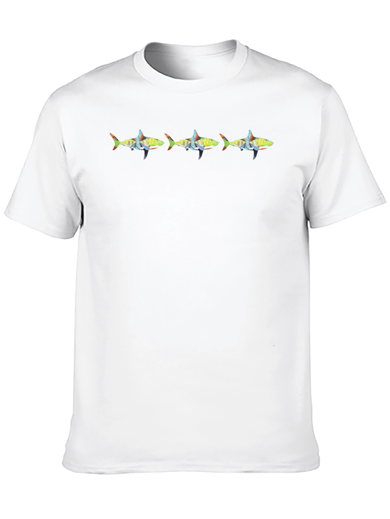 Mens Black T-Shirt with Fish Graphic