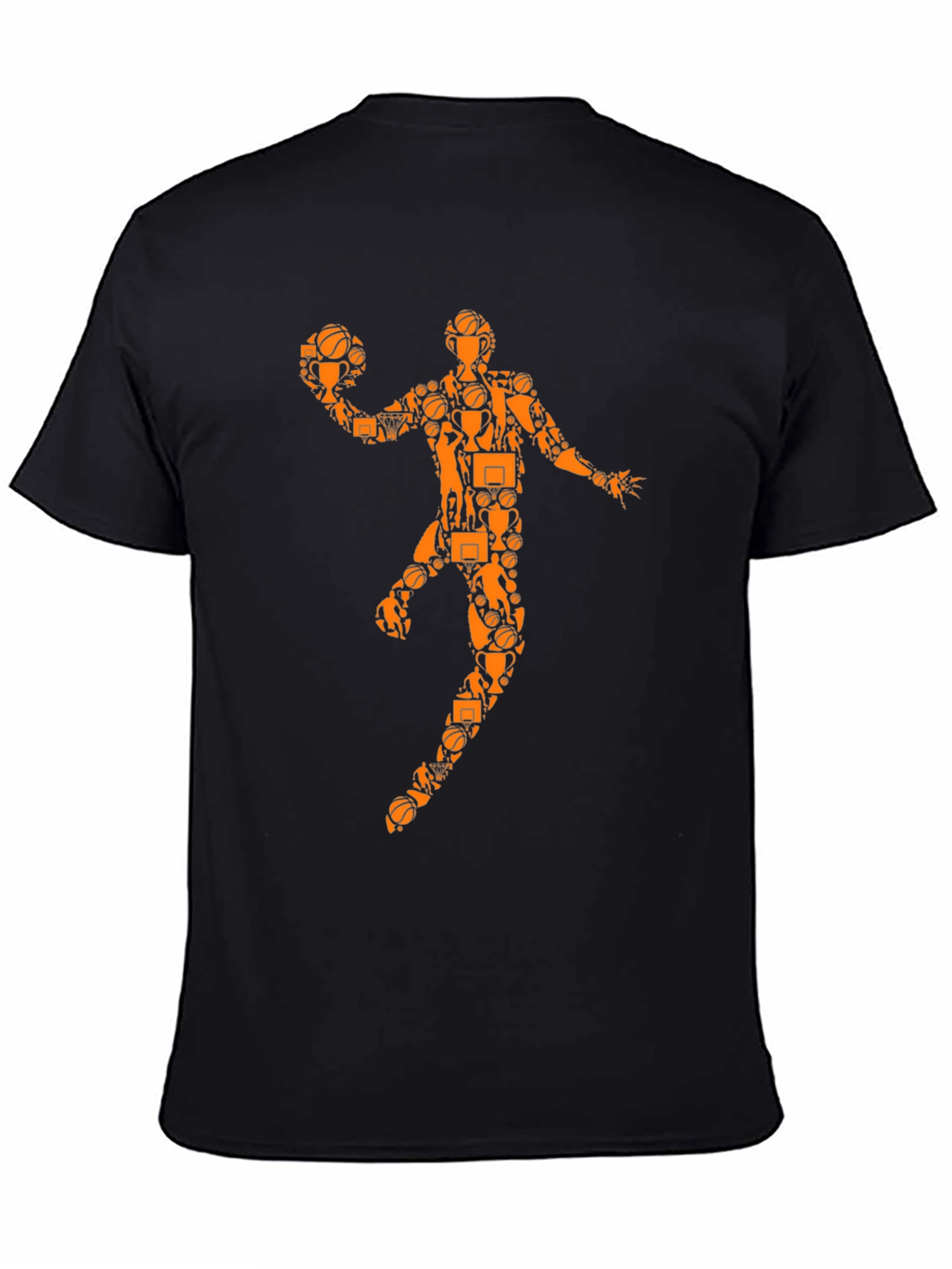 Basketball Player Graphic Tee - Black Cotton Shirt