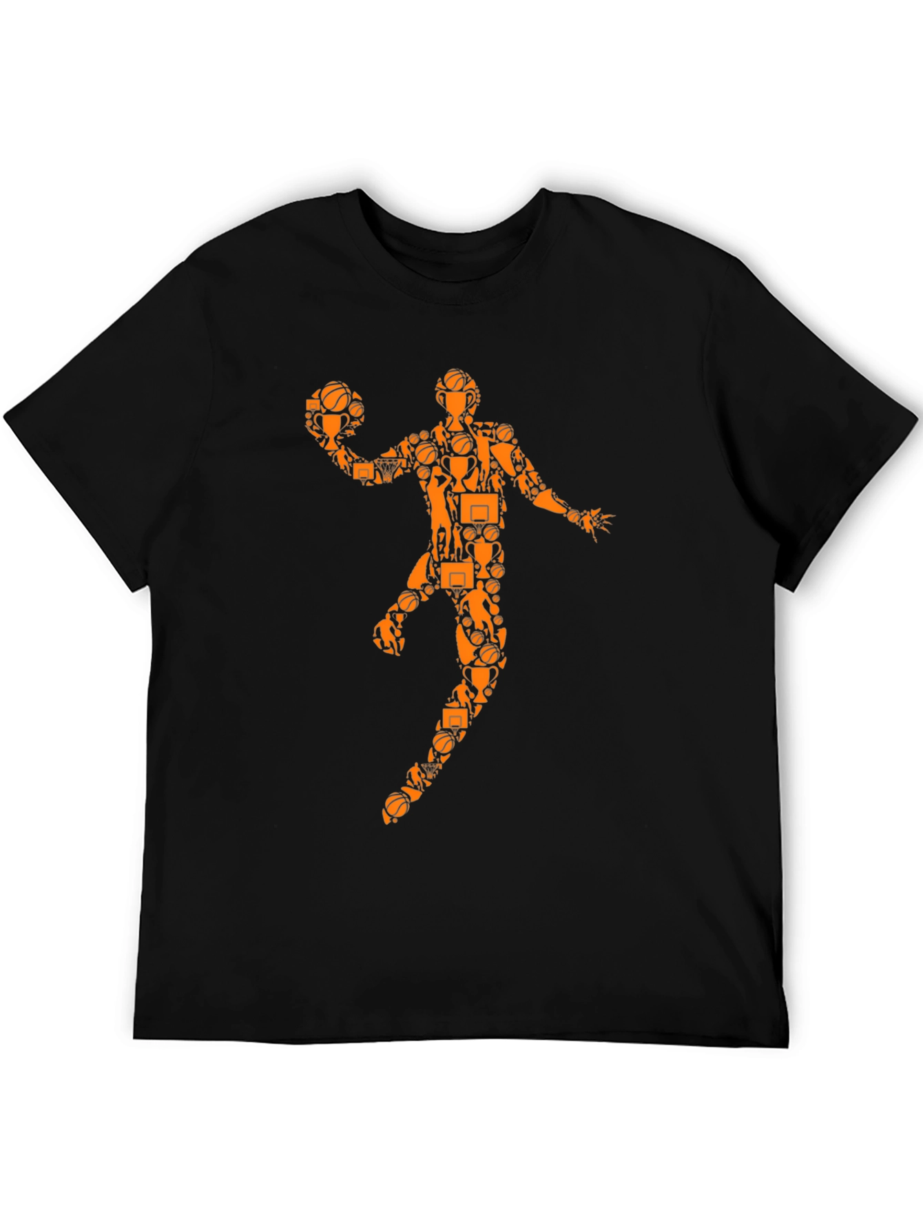 Basketball Player Graphic Tee - Black Cotton Shirt