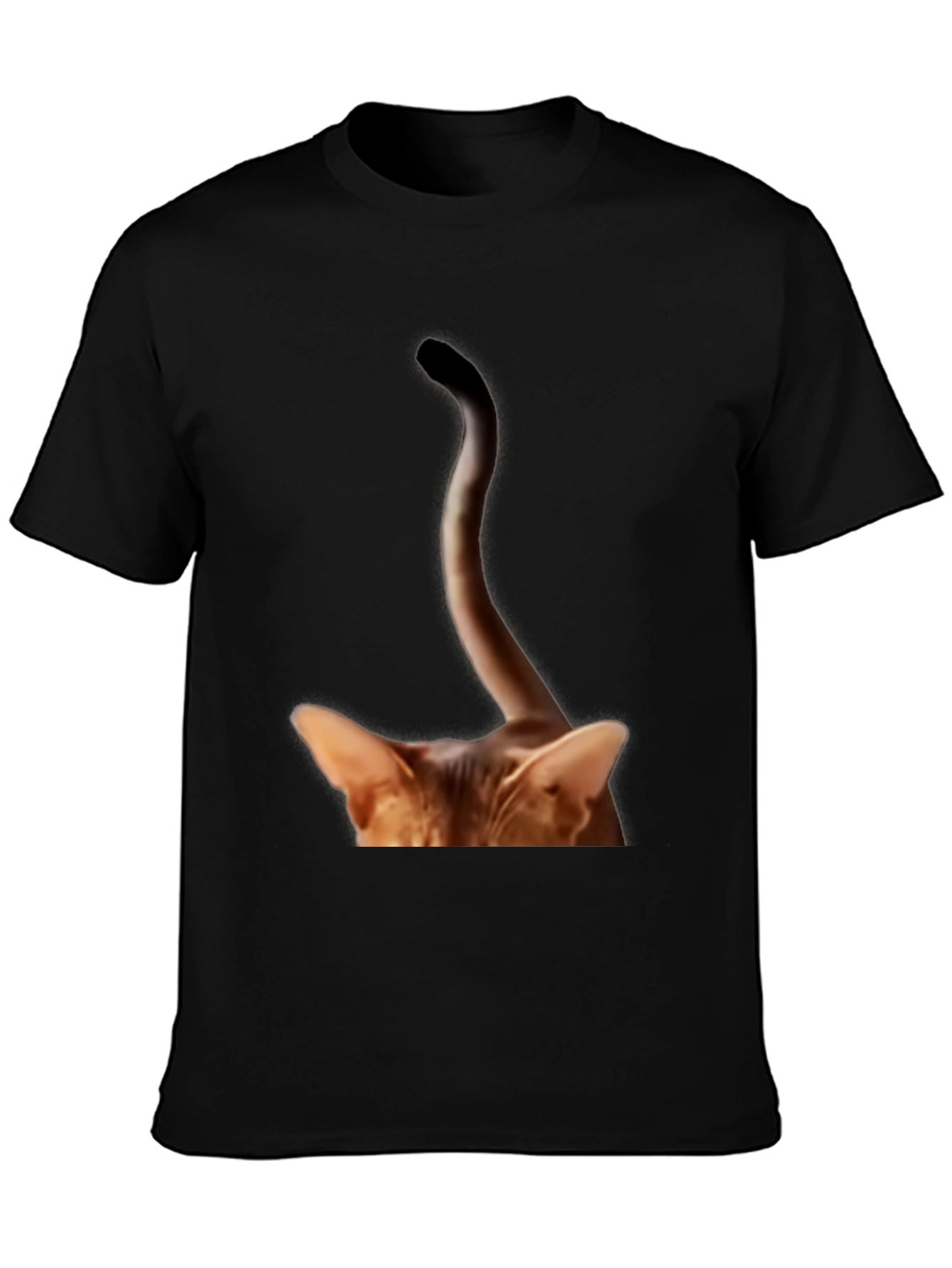 Cat Tail Peek T-Shirt - Quirky Animal Tee
