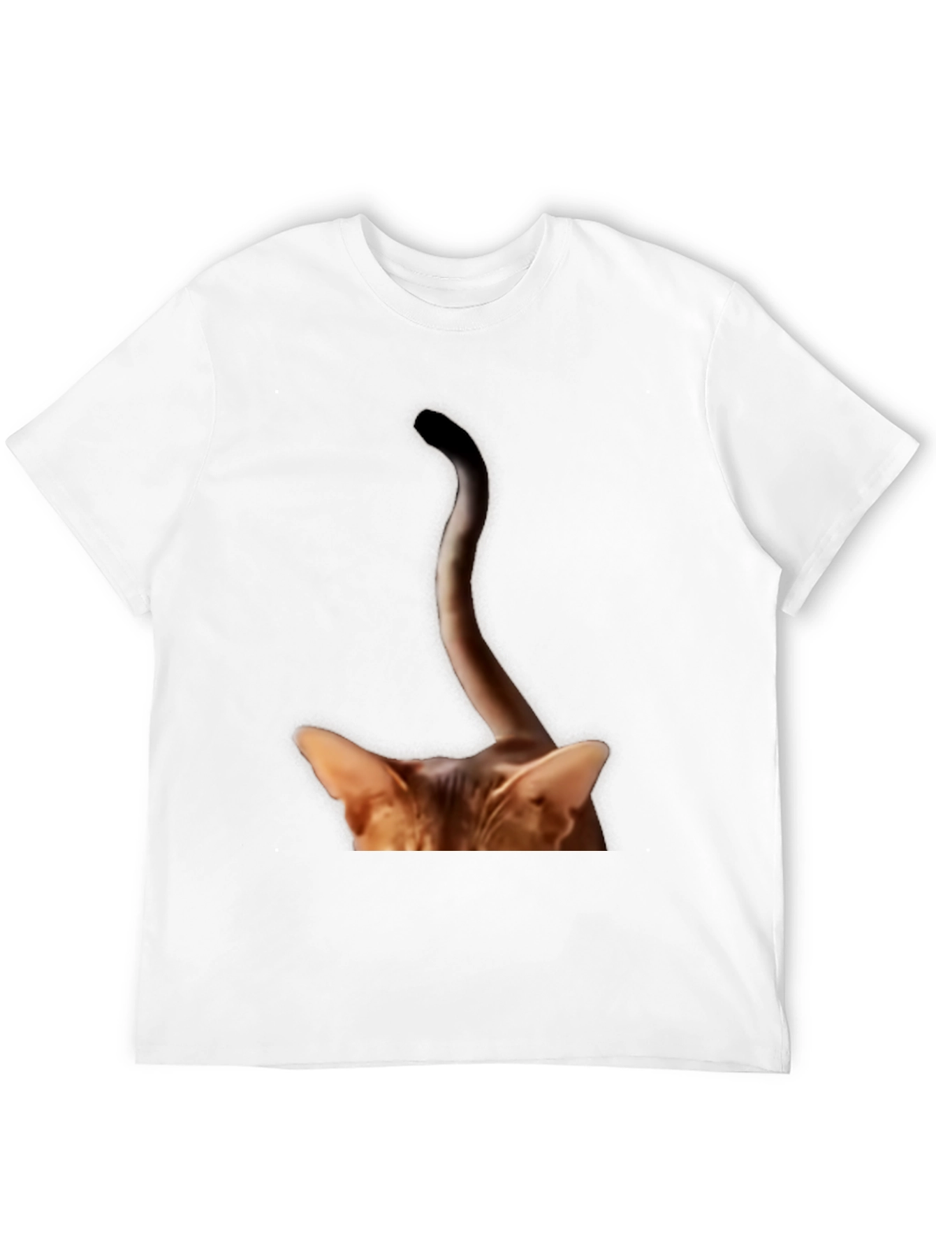 Cat Tail Peek T-Shirt - Quirky Animal Tee