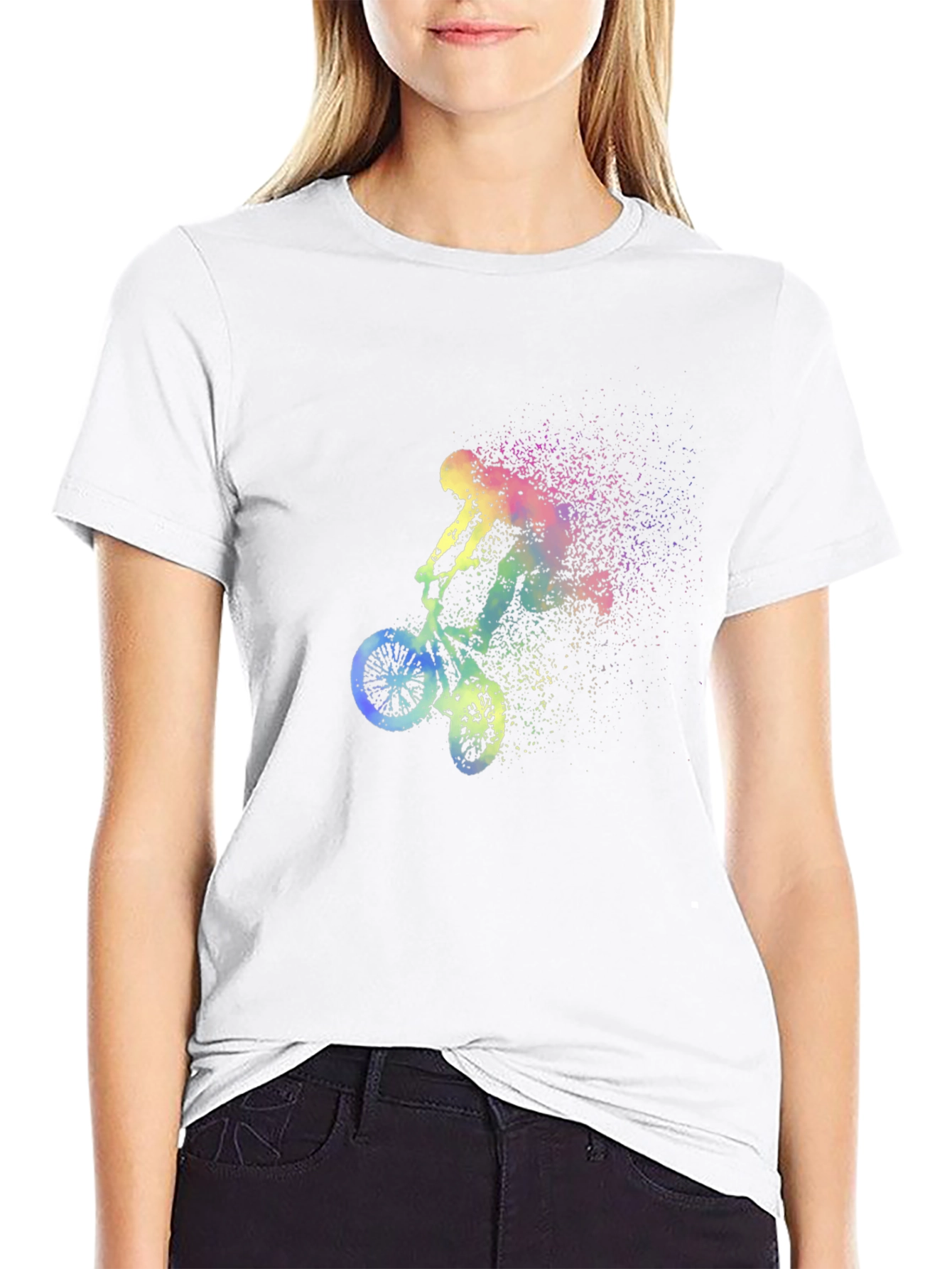 Mens Black BMX Rider Graphic T-Shirt