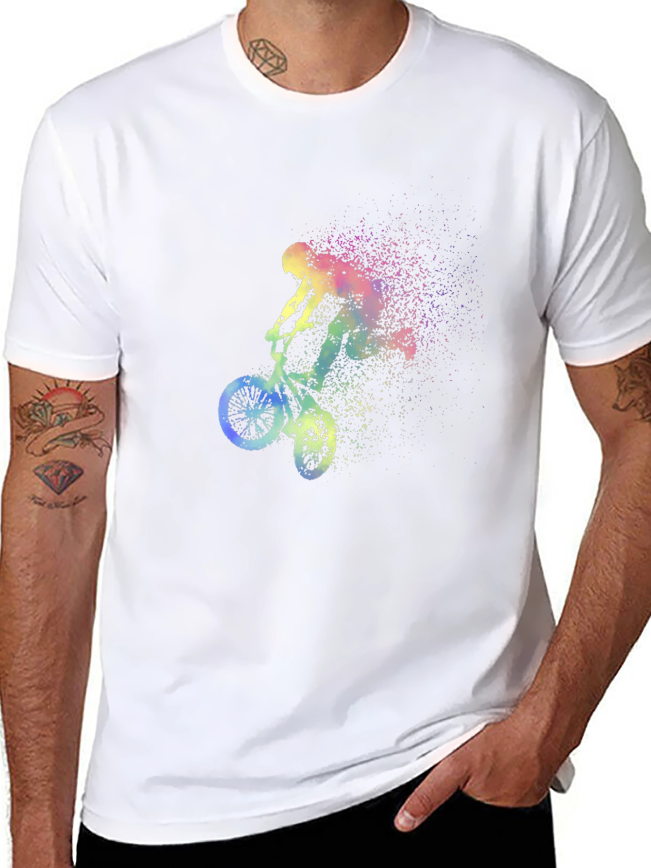 Mens Black BMX Rider Graphic T-Shirt