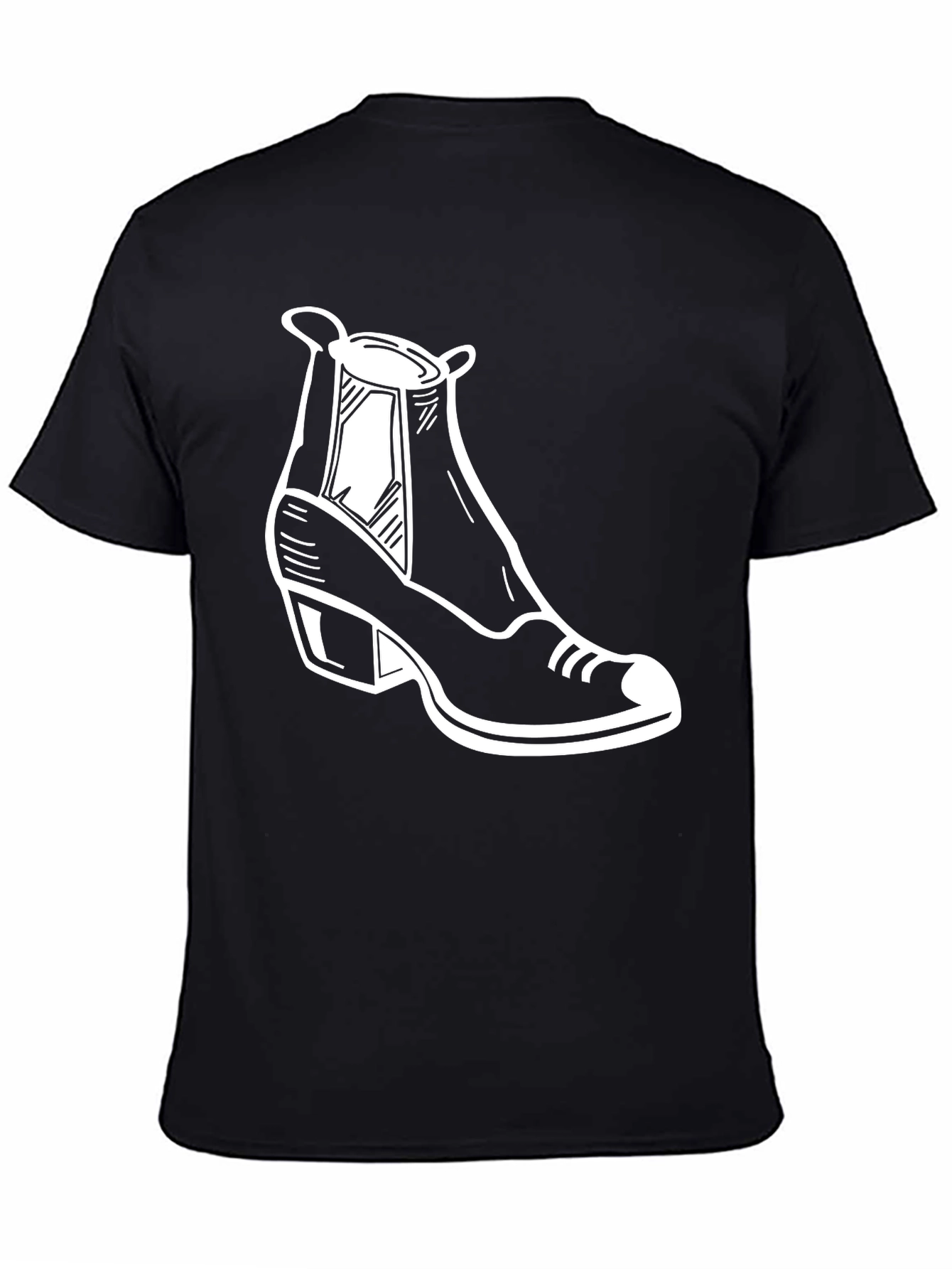 Black T-Shirt with Shoe Graphic