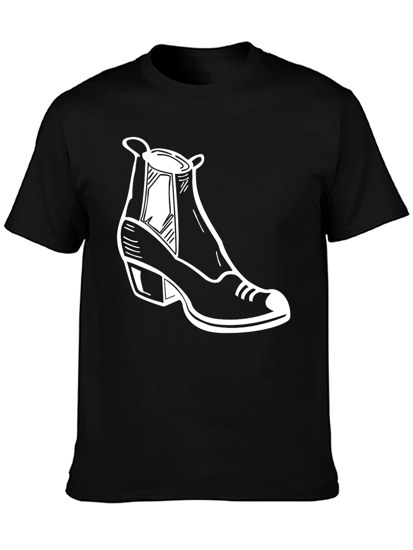 Black T-Shirt with Shoe Graphic