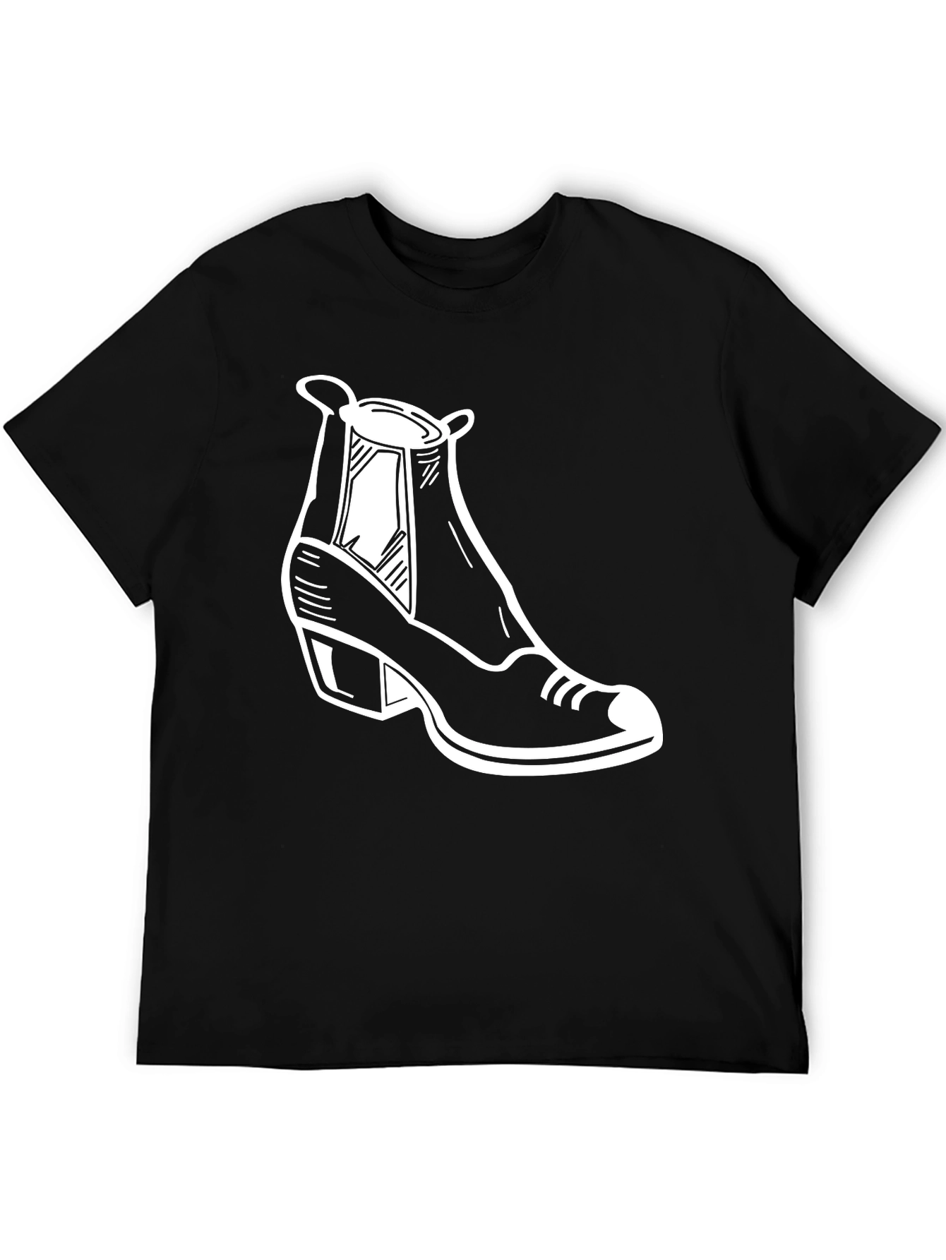Black T-Shirt with Shoe Graphic