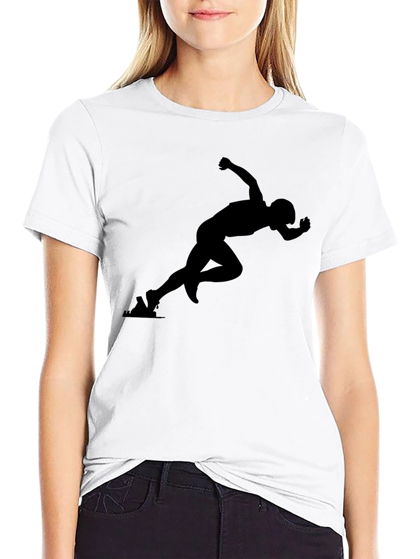 Mens Black Runner Graphic T-Shirt