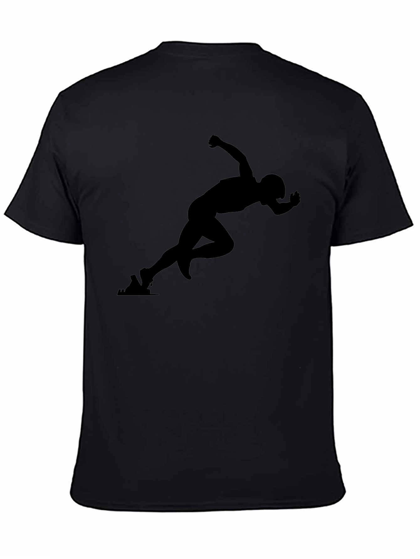 Mens Black Runner Graphic T-Shirt