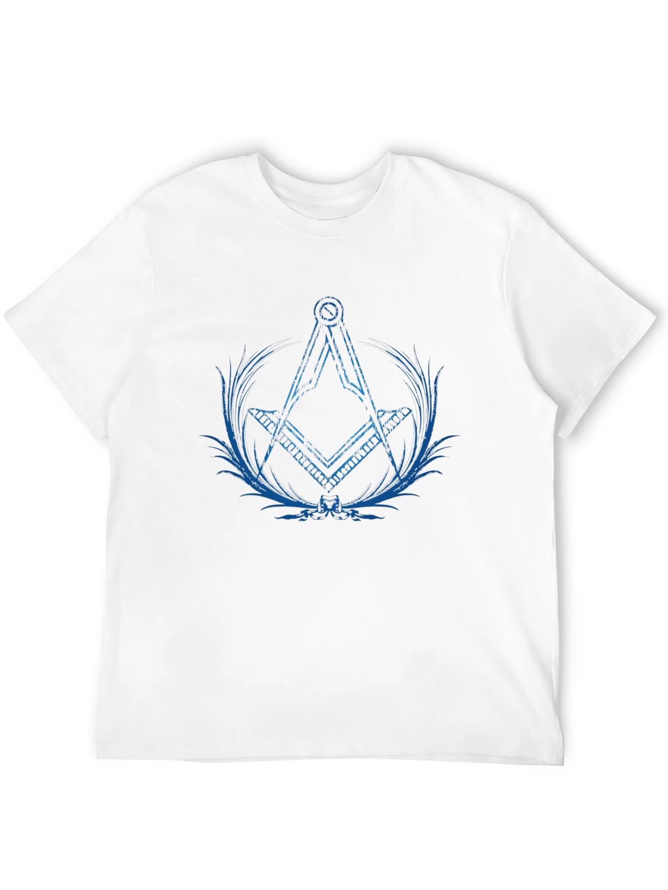 Blue Masonic Symbol on Black Tee