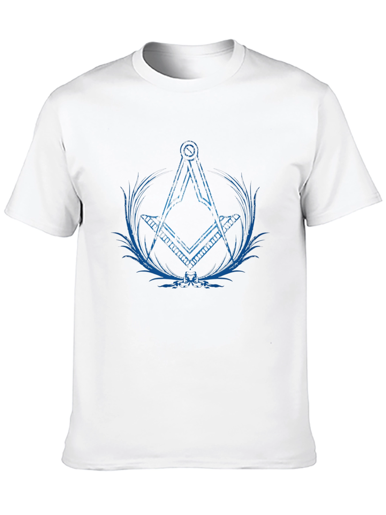 Blue Masonic Symbol on Black Tee