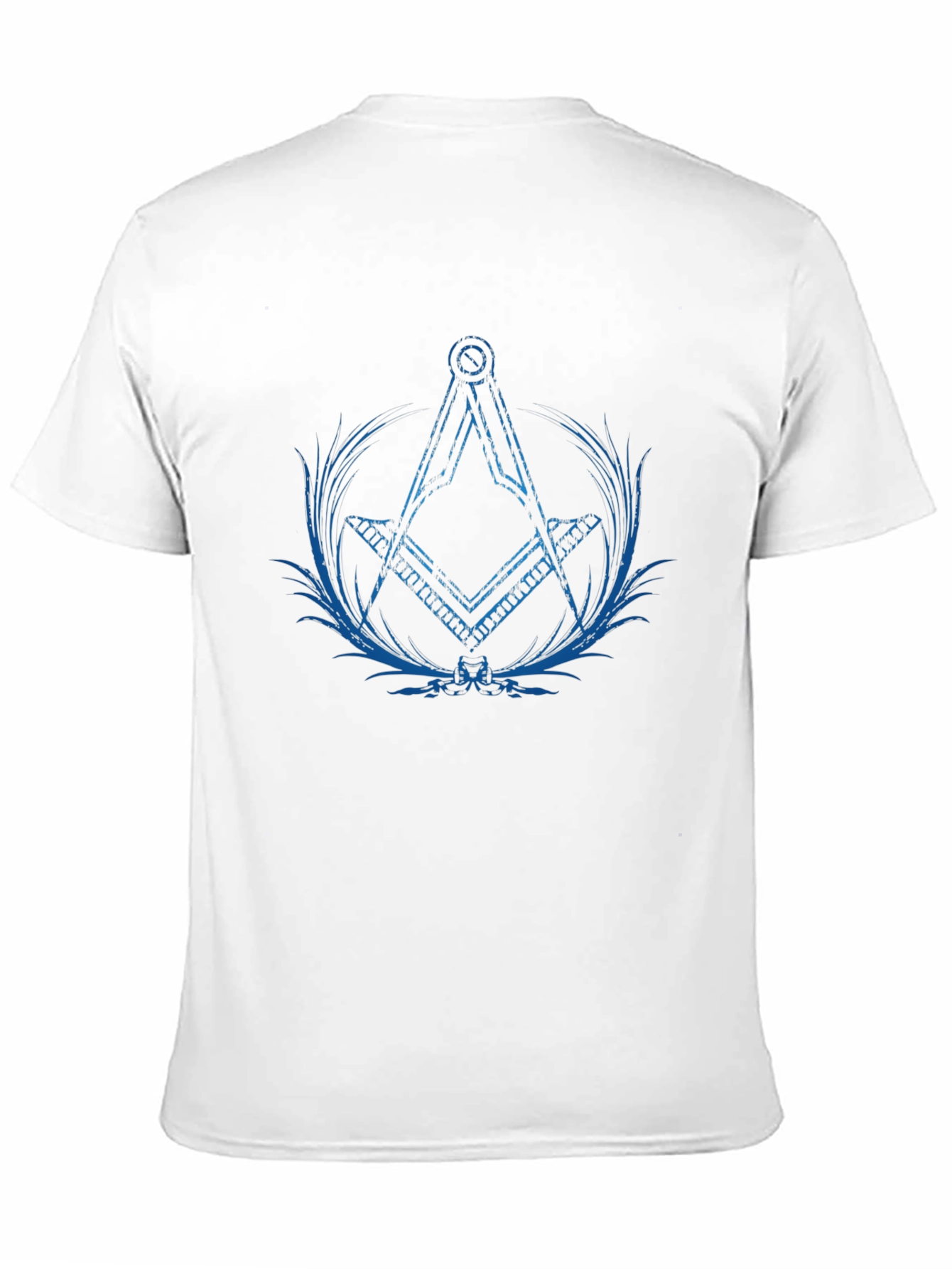 Blue Masonic Symbol on Black Tee