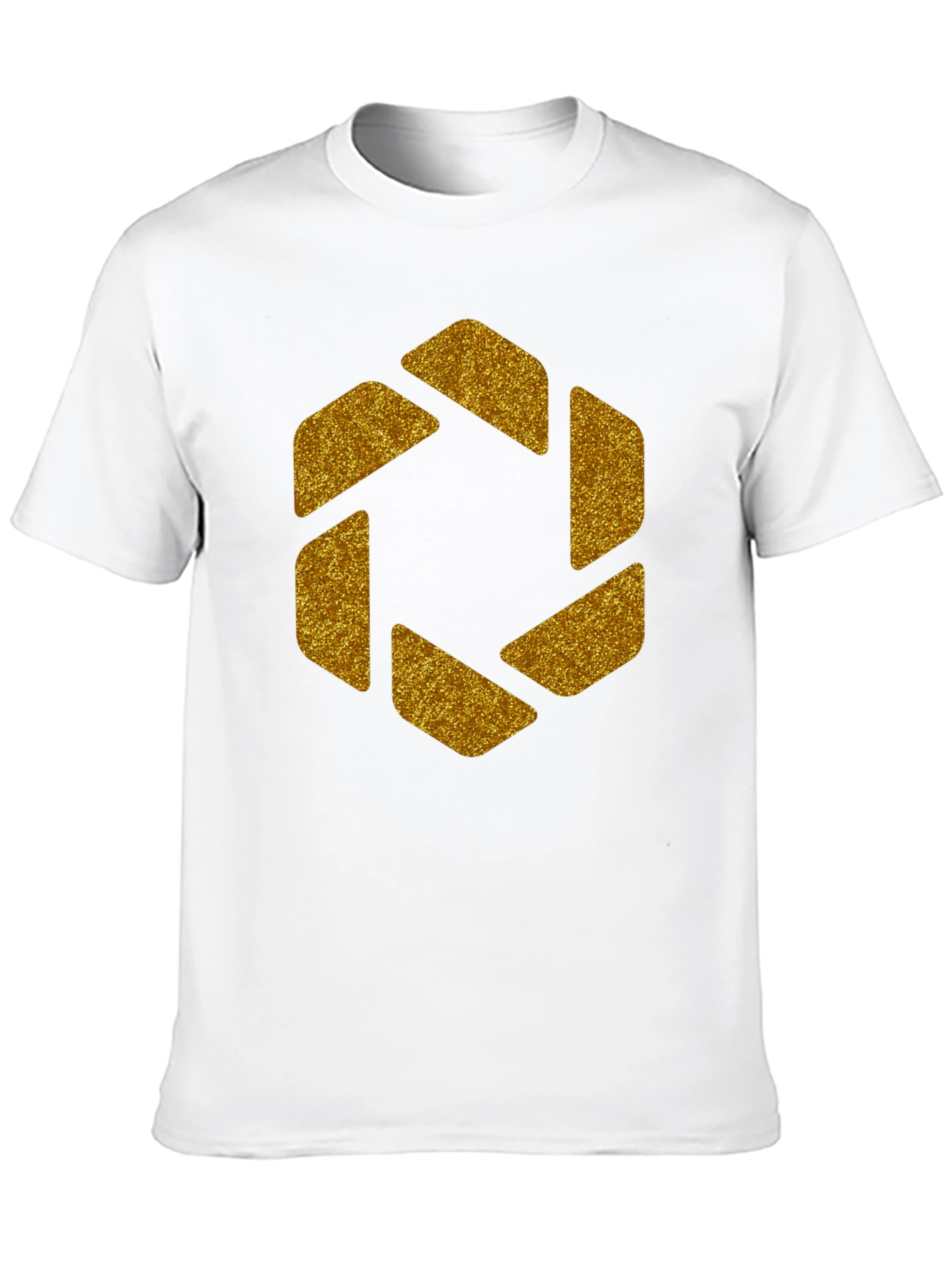 Geometric Gold Aperture Graphic Tee - Black