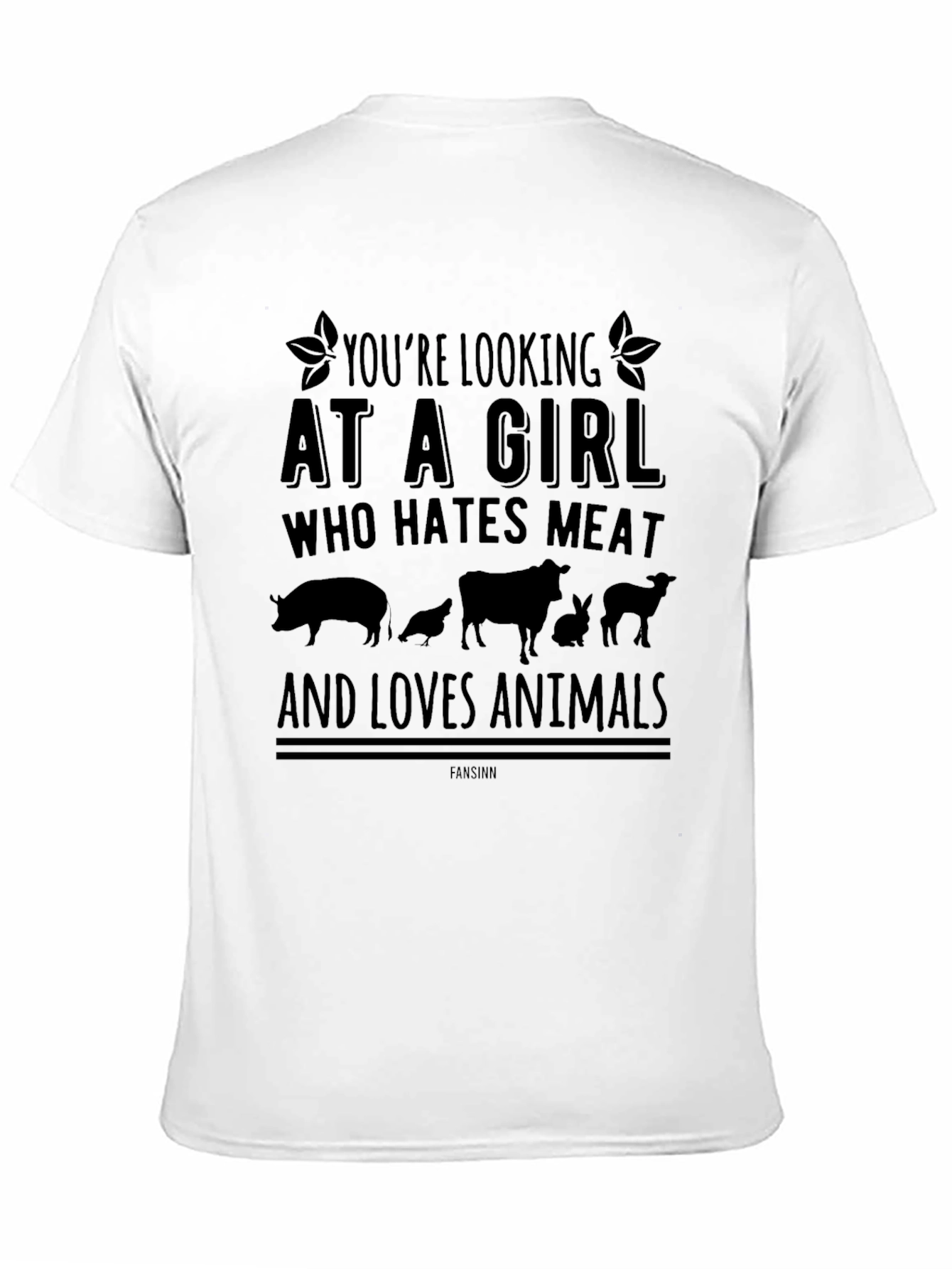 Vegan Statement T-Shirt -  Loves Animals Hates Meat