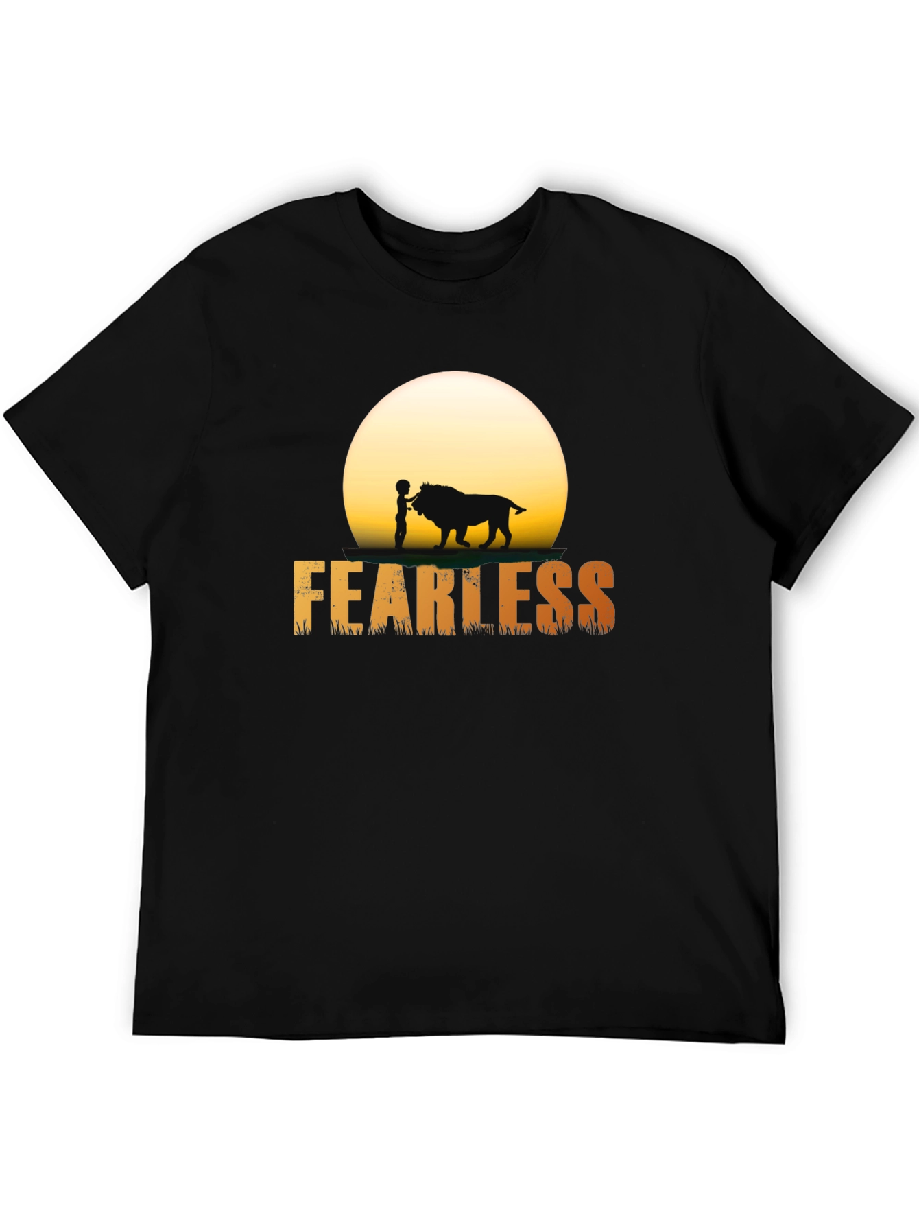 Fearless Lion Graphic Tee - Mens Black T-Shirt