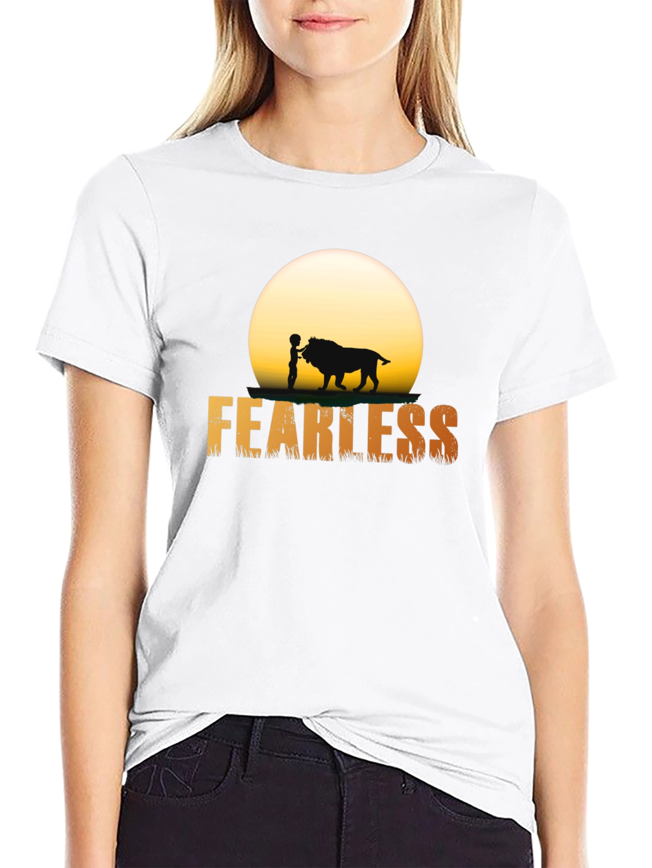Fearless Lion Graphic Tee - Mens Black T-Shirt