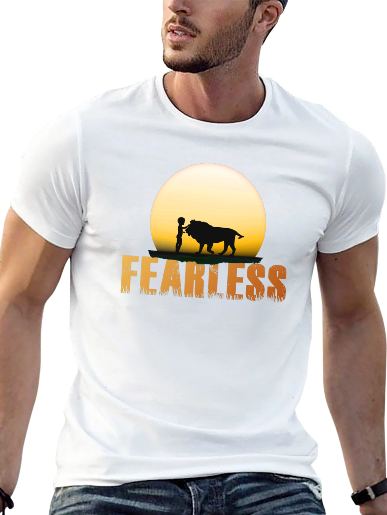 Fearless Lion Graphic Tee - Mens Black T-Shirt