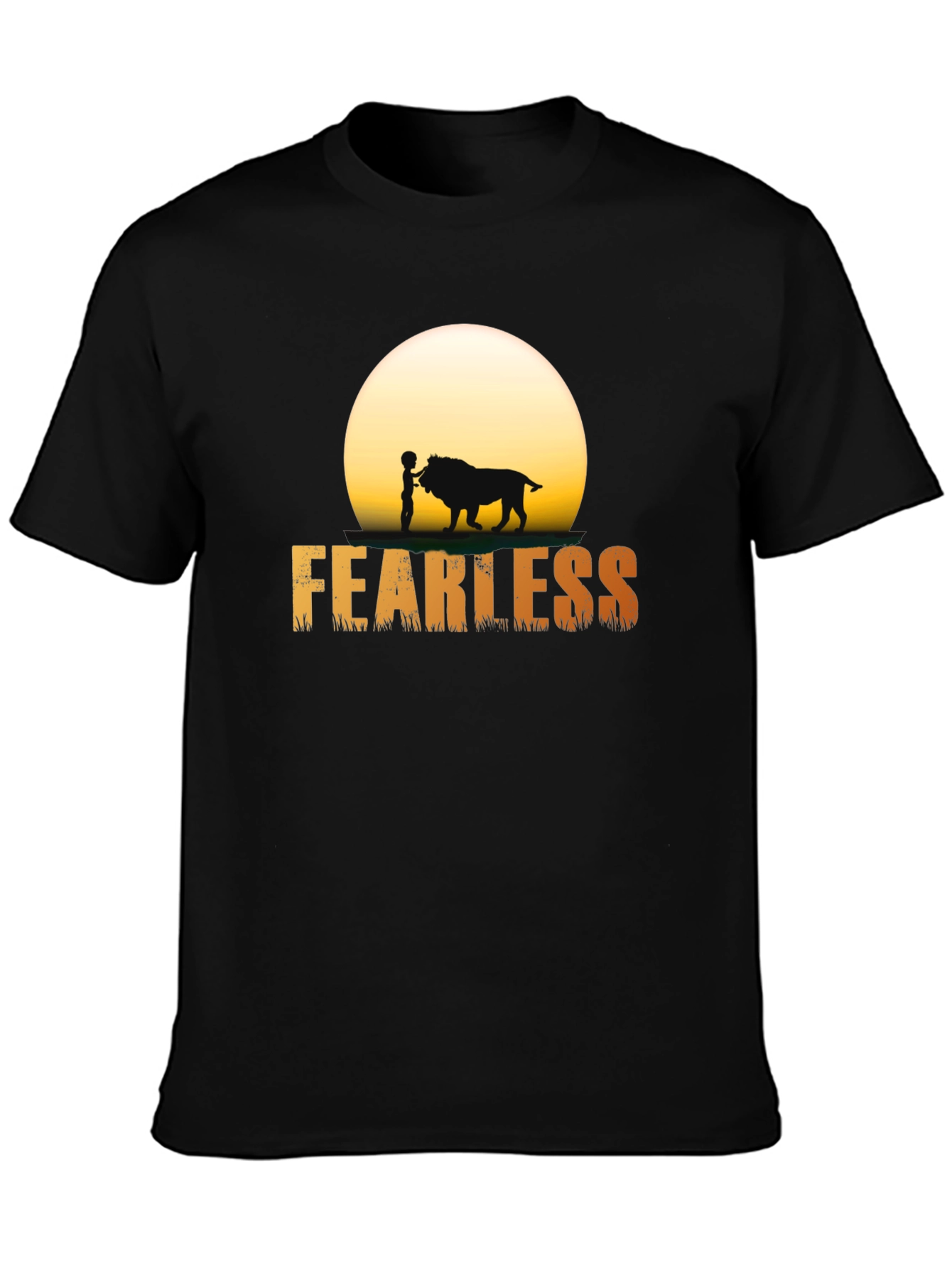 Fearless Lion Graphic Tee - Mens Black T-Shirt
