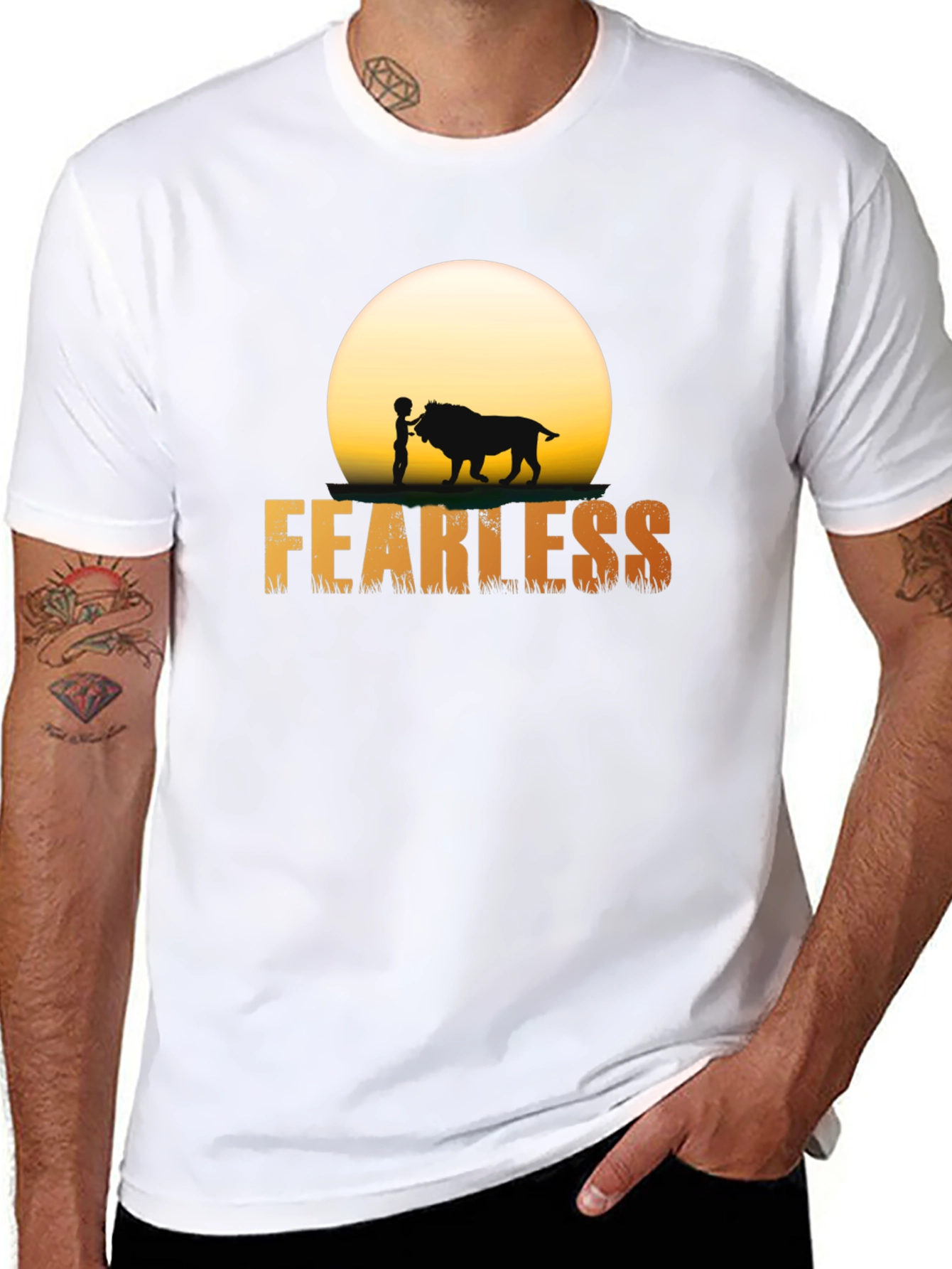 Fearless Lion Graphic Tee - Mens Black T-Shirt
