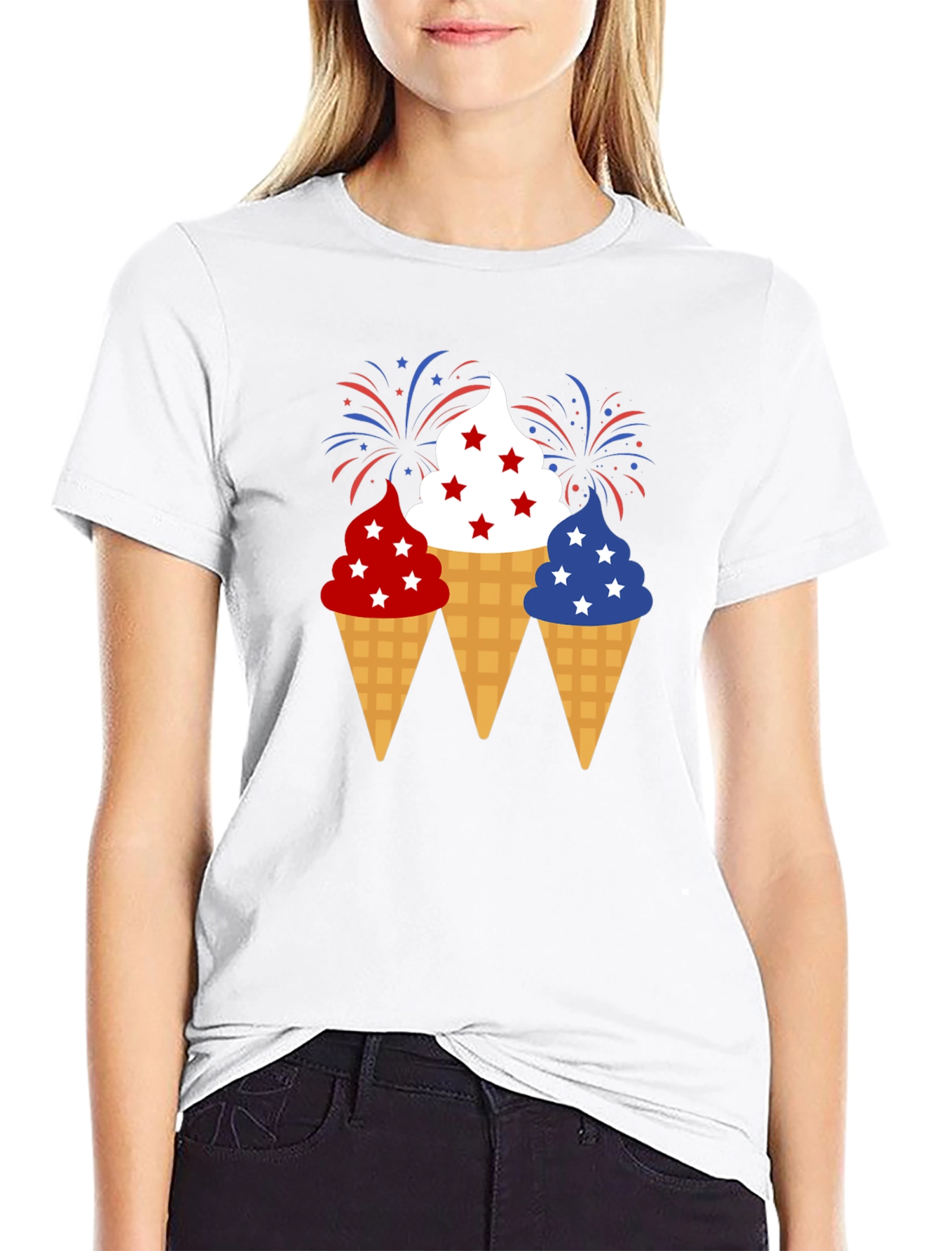 Patriotic Ice Cream Cone T-Shirt 4th of July
