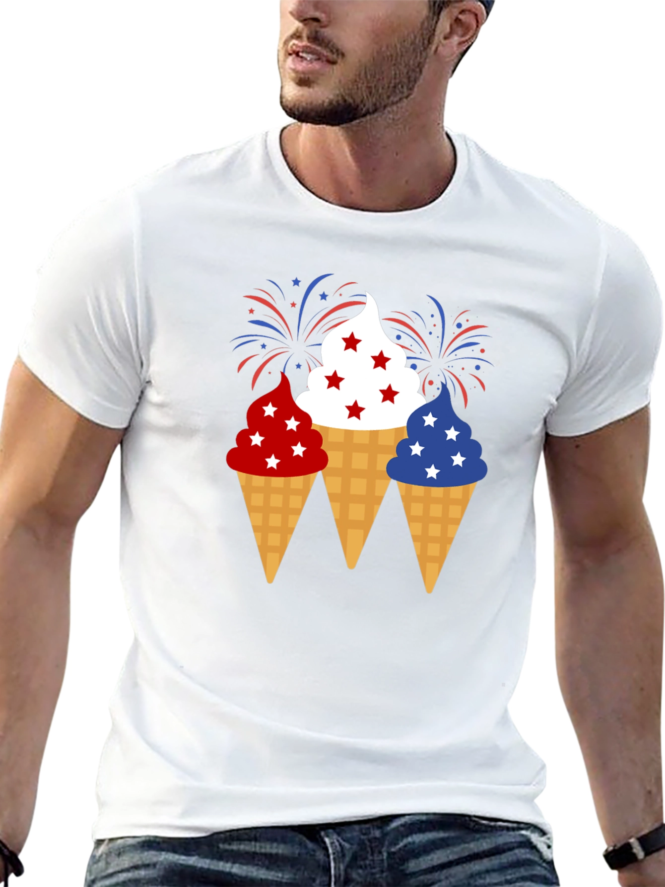 Patriotic Ice Cream Cone T-Shirt 4th of July