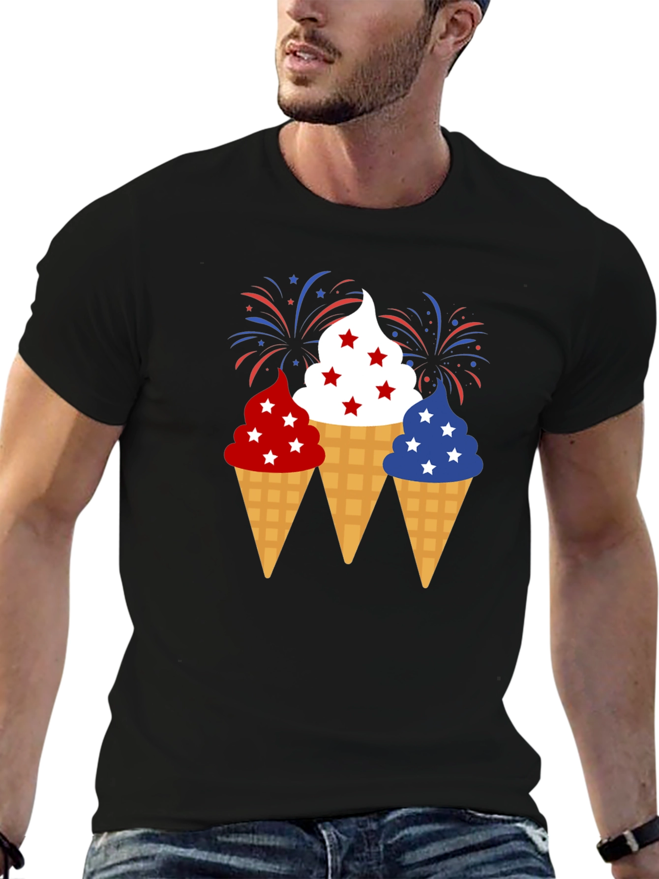 Patriotic Ice Cream Cone T-Shirt 4th of July