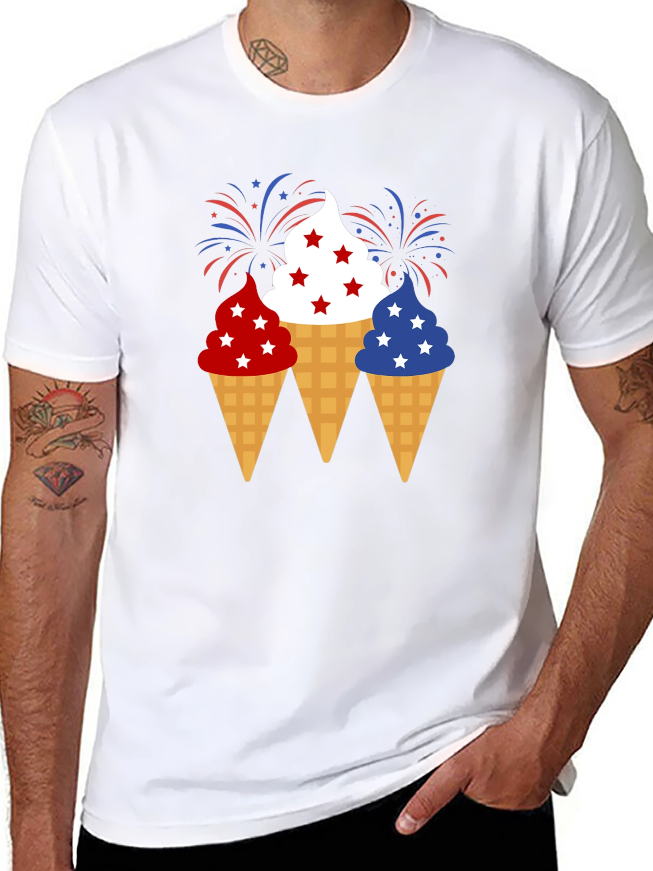Patriotic Ice Cream Cone T-Shirt 4th of July