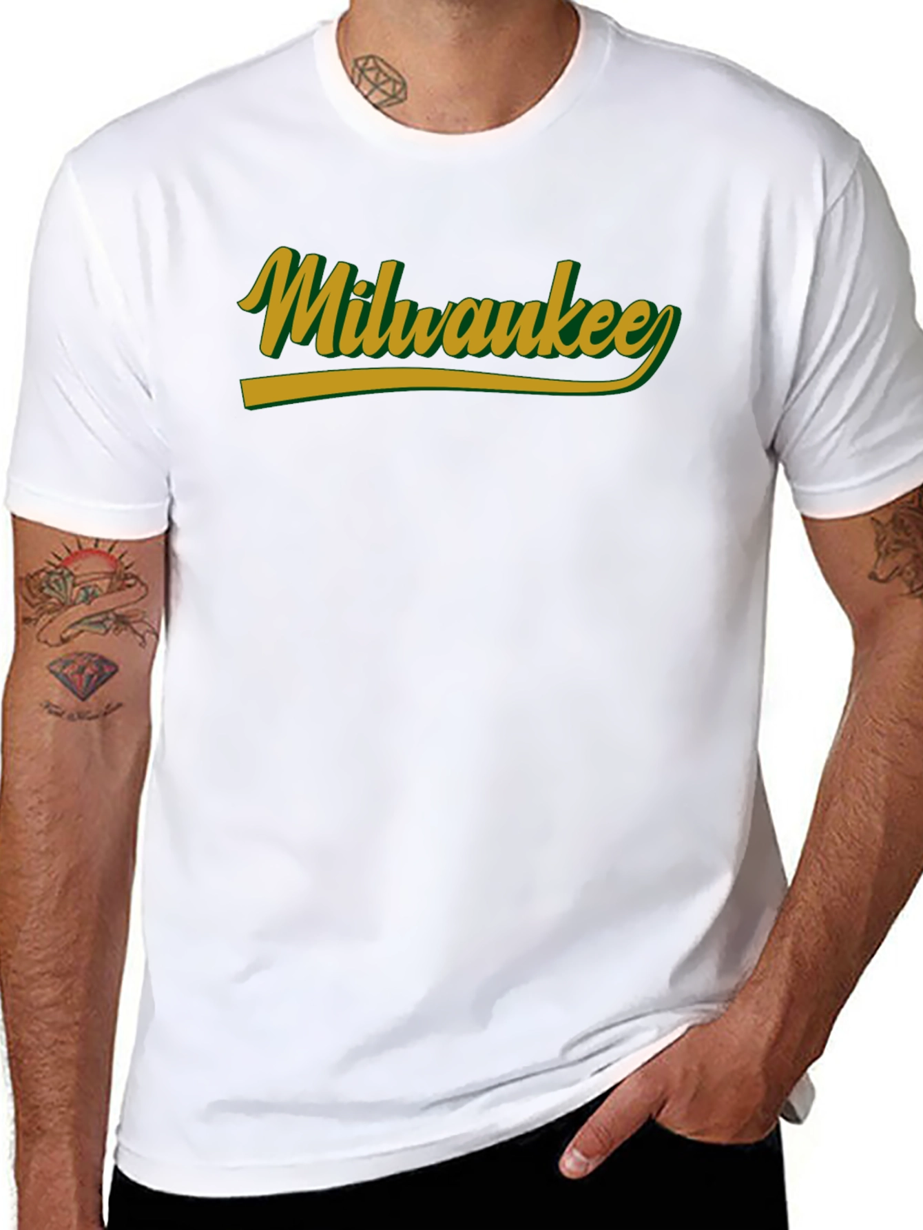 Milwaukee Black Crew Neck Short Sleeve T-Shirt