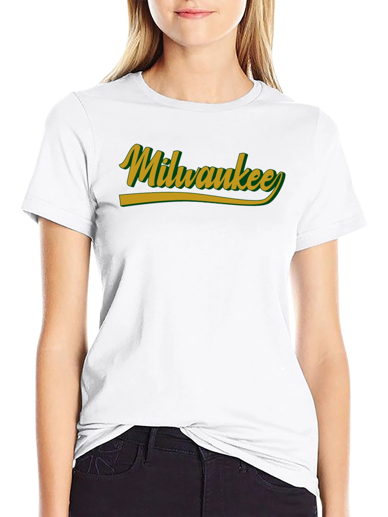Milwaukee Black Crew Neck Short Sleeve T-Shirt