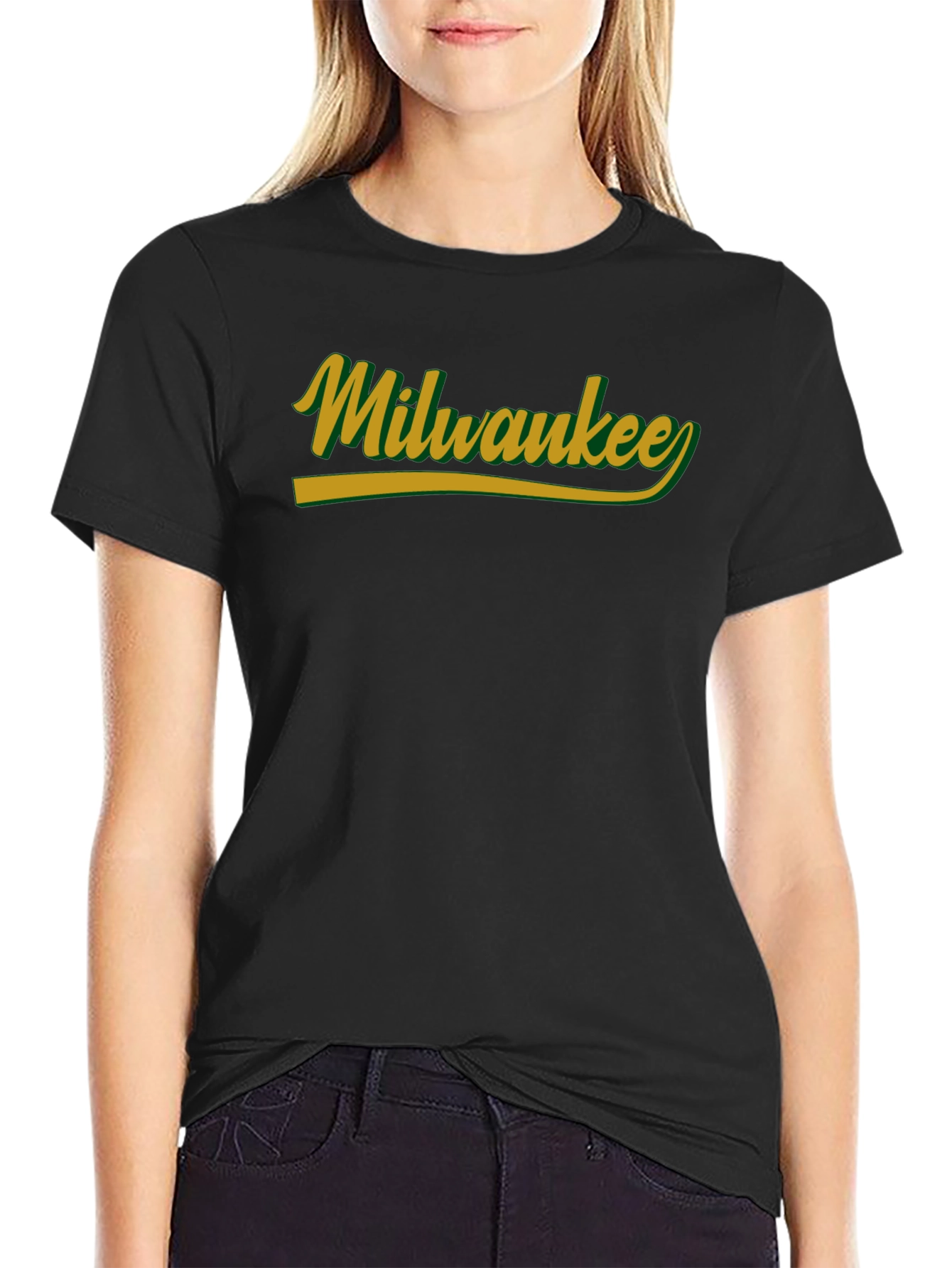 Milwaukee Black Crew Neck Short Sleeve T-Shirt