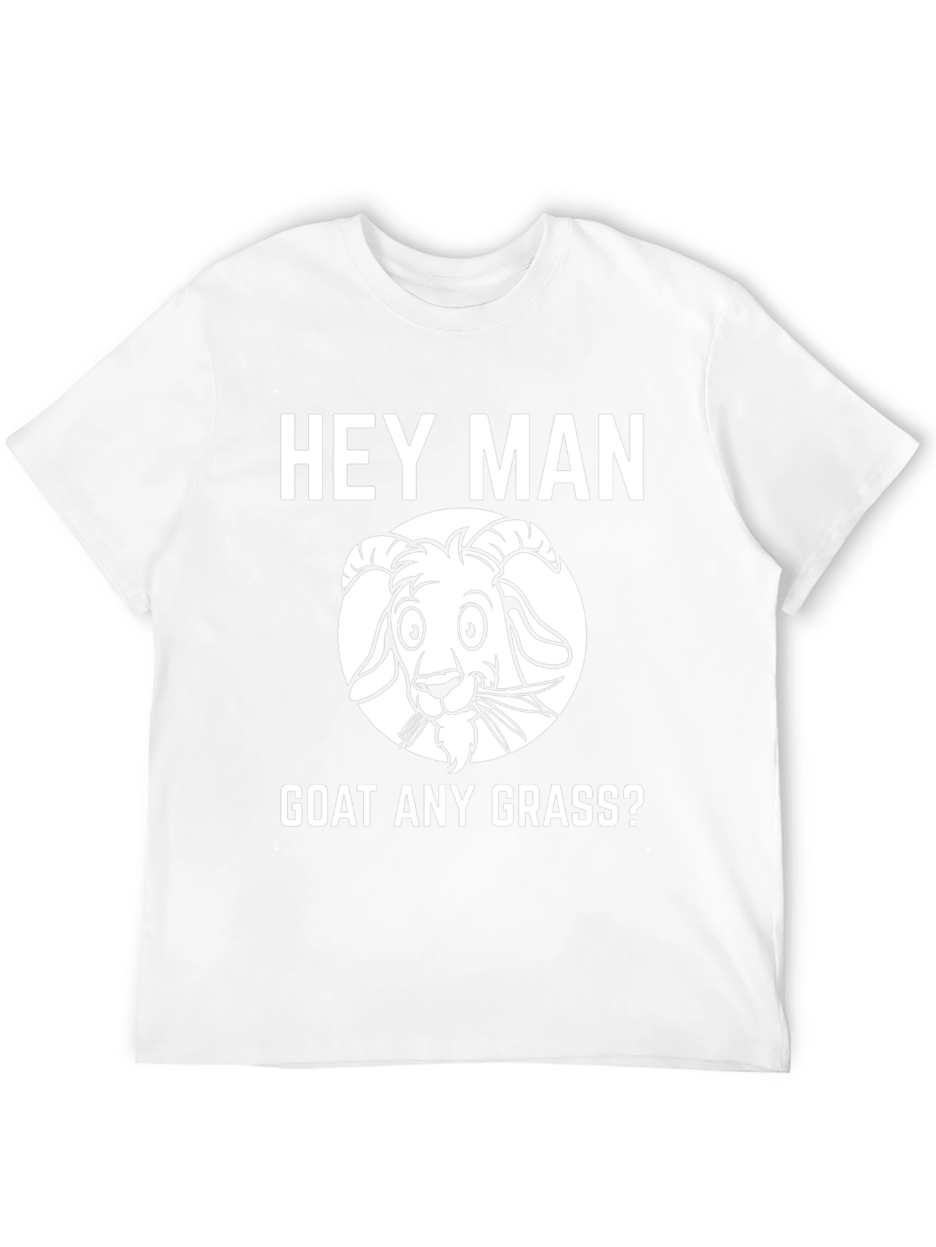 Hey Man Goat Any Grass Funny Black T-Shirt