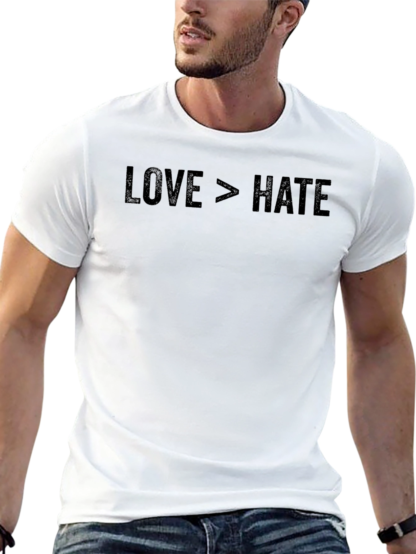 Love Greater Than Hate Graphic Tee - Black