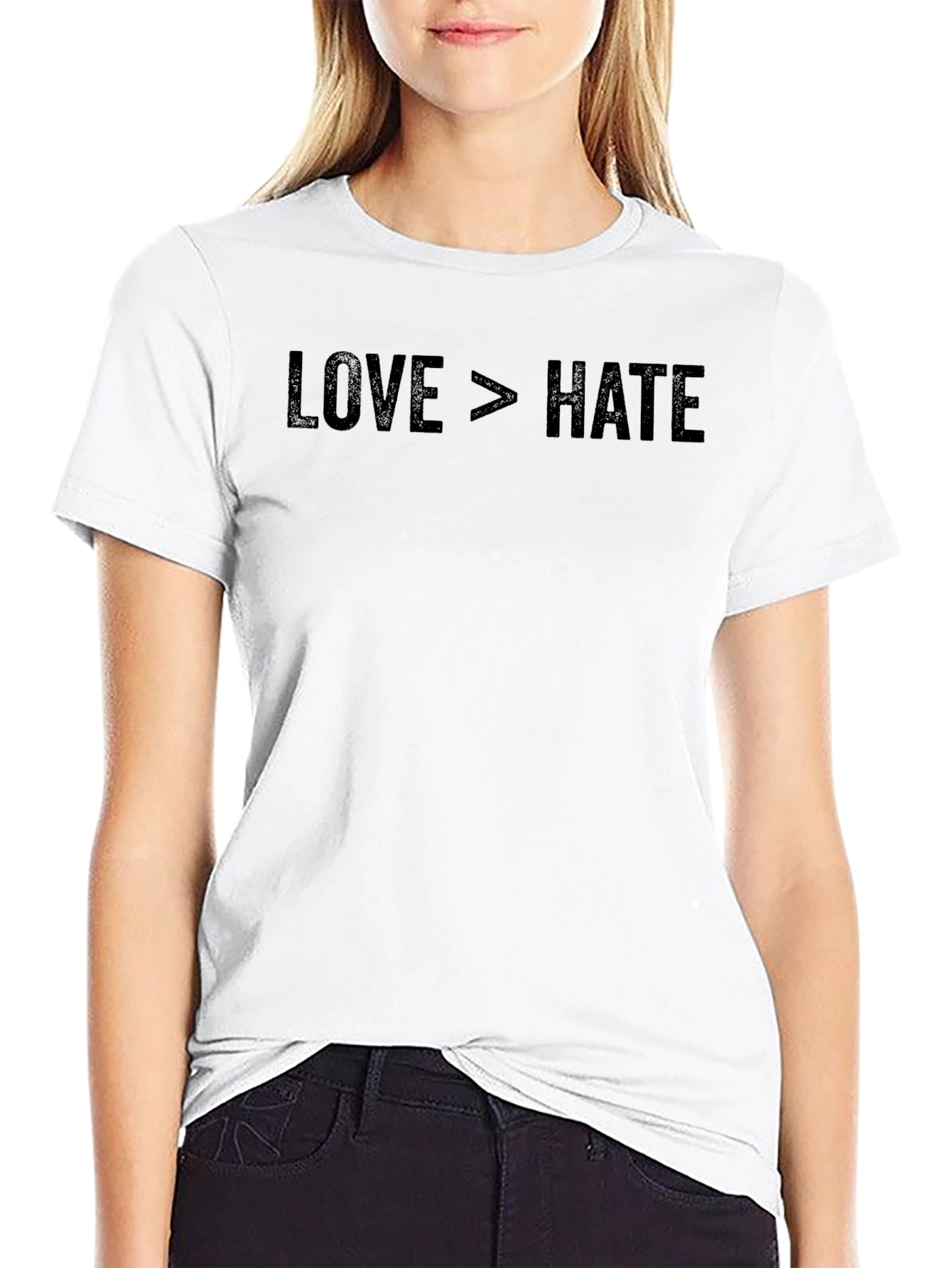 Love Greater Than Hate Graphic Tee - Black