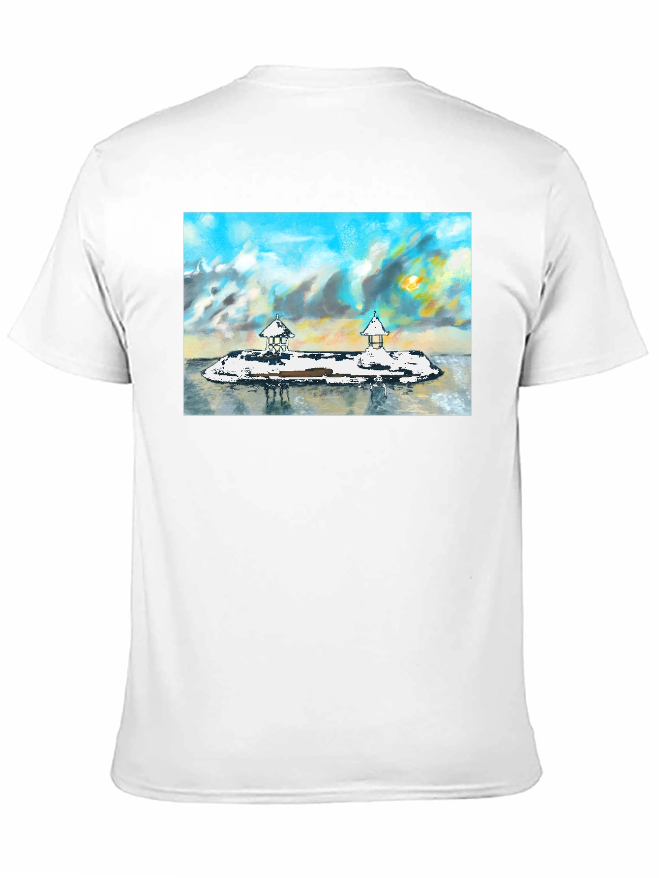 Island View Graphic Tee - Stylish Black T-Shirt