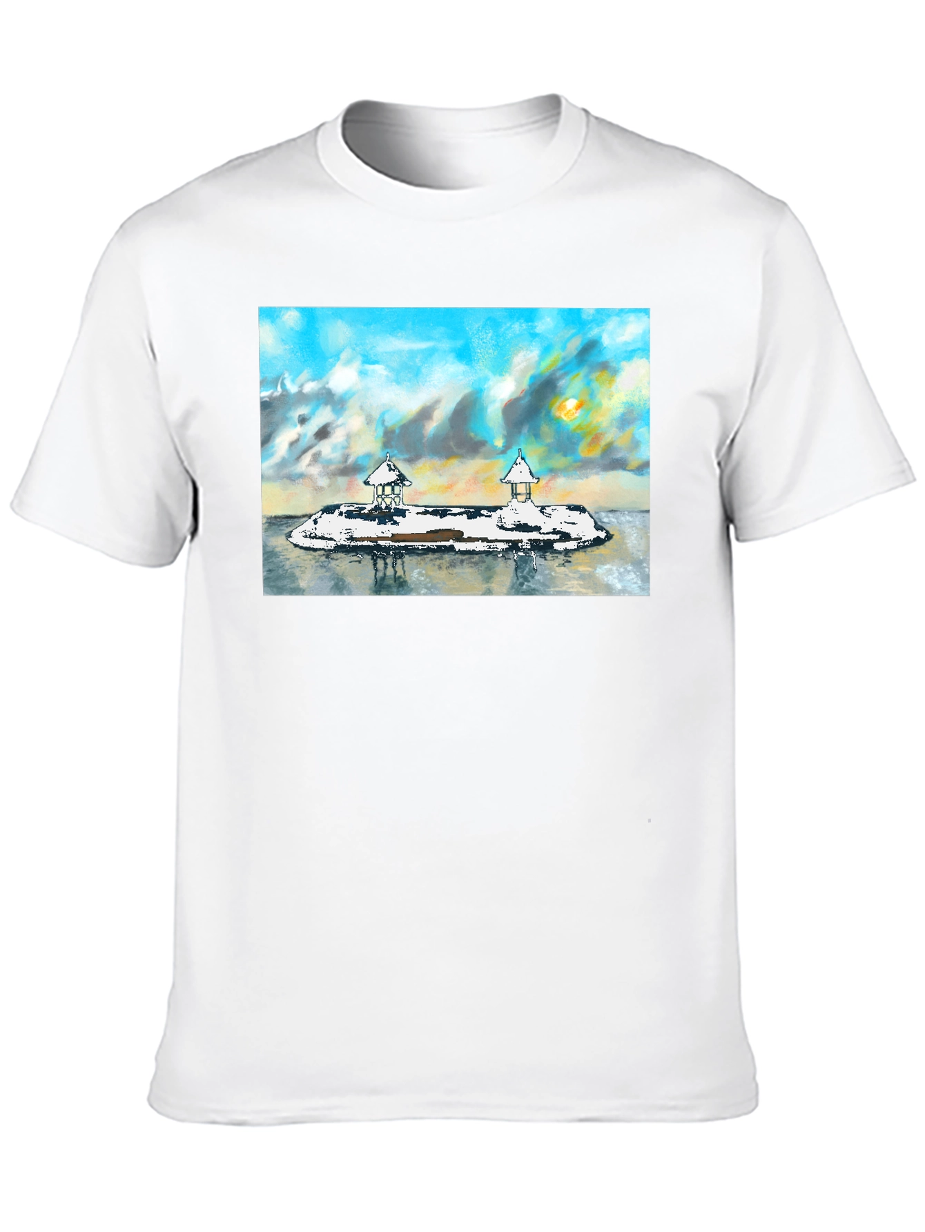 Island View Graphic Tee - Stylish Black T-Shirt